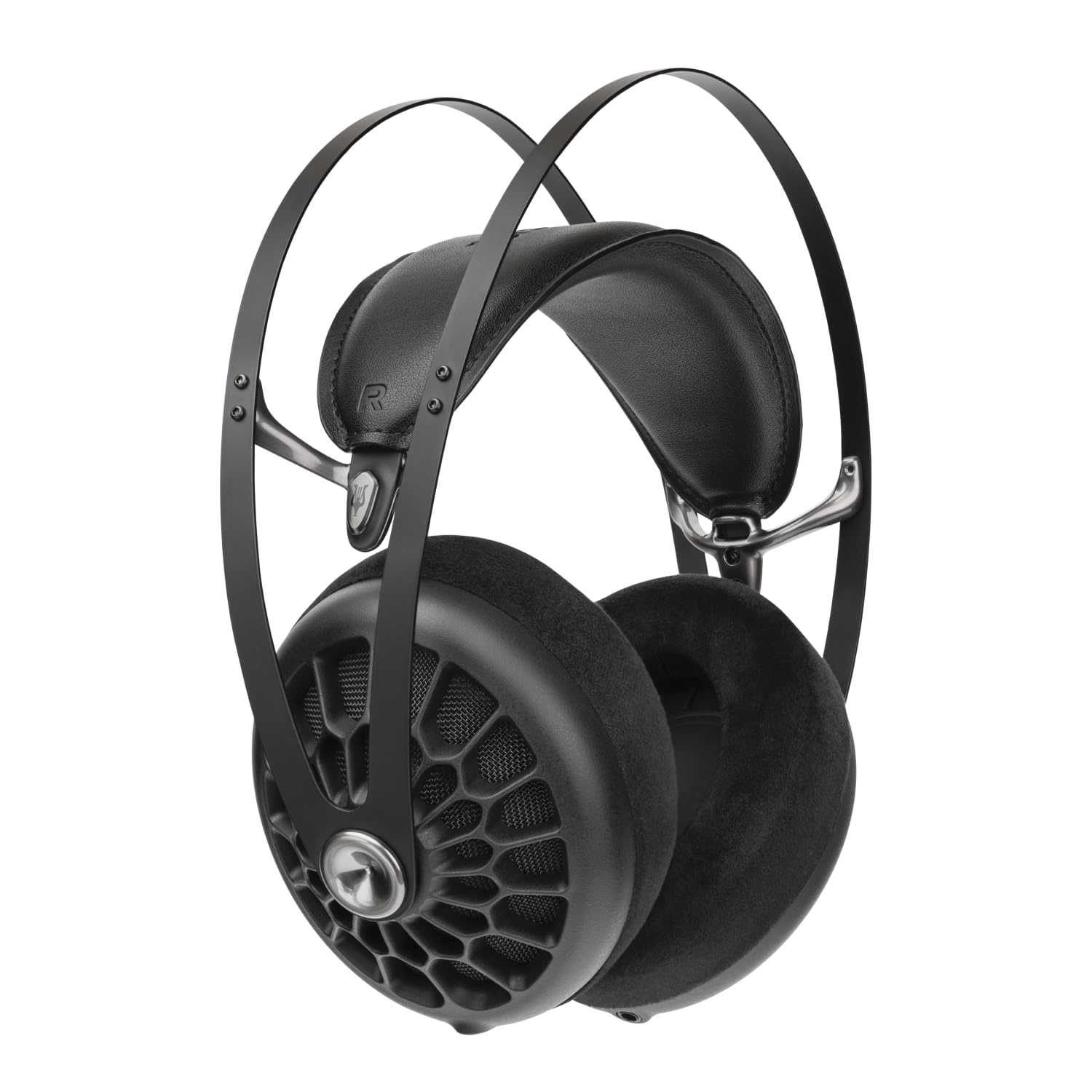 MEZE Audio 105 AER | Auriculares con Cable sobre la Oreja Ligeros audiófilos Abiertos | Controladores dinámicos de 50 mm | Baja impedancia 42 ohmios | Cables y Bolsa de Transporte incluidos (Negro)