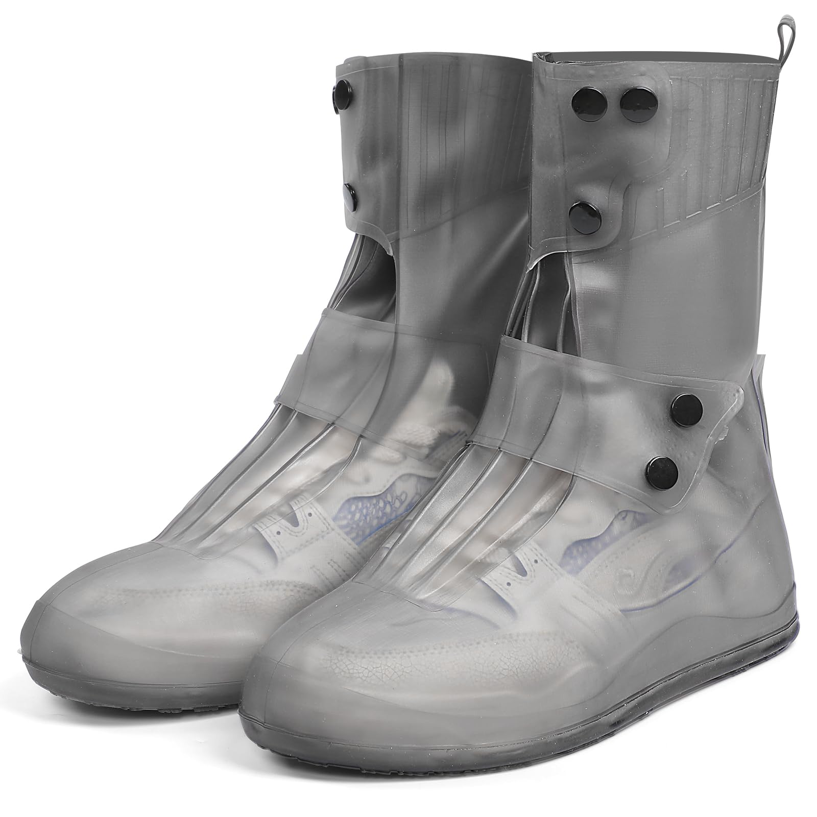 Cubre Zapatos Impermeable, Cubrezapatos Impermeable silicona antideslizante, Reutilizables y plegables, Se pueden usar en climas lluviosos y nevados, Adecuadas para hombres y mujeres. (M （Gris）)