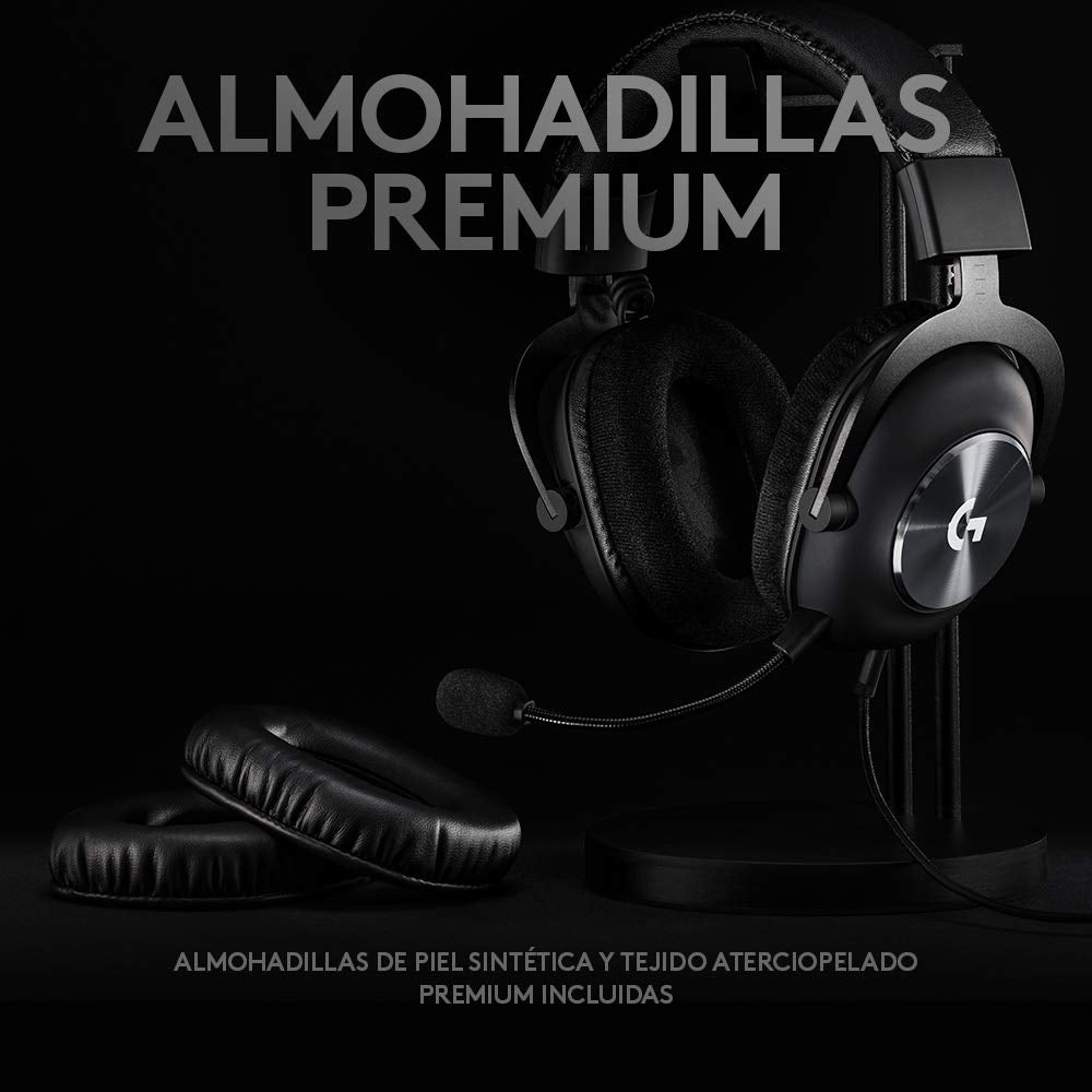 Logitech G Pro X Audífonos Gaming con Cable y Micrófono Blue Vo!CE, DTS Headphone:X 7.1, Controladores Pro-G de 50 mm, Sonido Surround 7.1 para Esports, para PC/PS/Xbox/Nintendo Switch - Color Negro