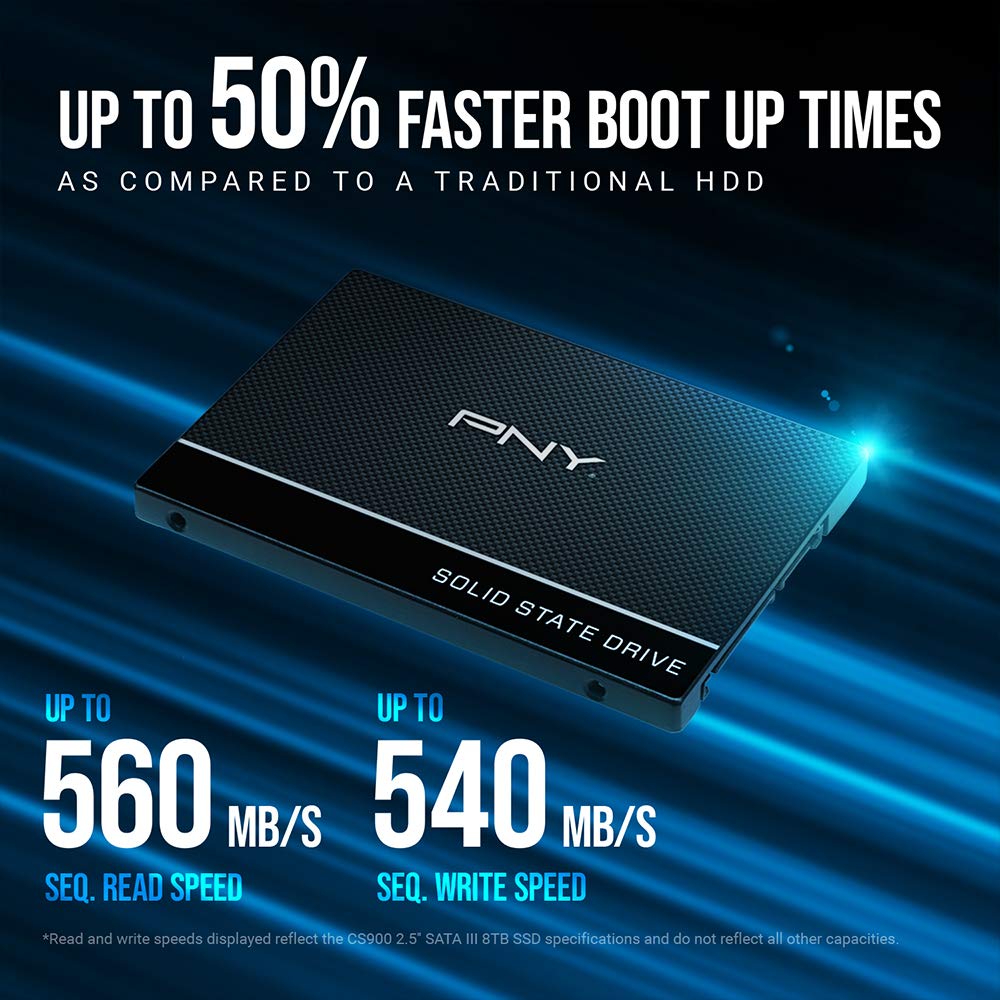 PNY CS900 - Disco duro interno SATA III (SSD) (2,5", SSD7CS900-120-RB), 1 TB