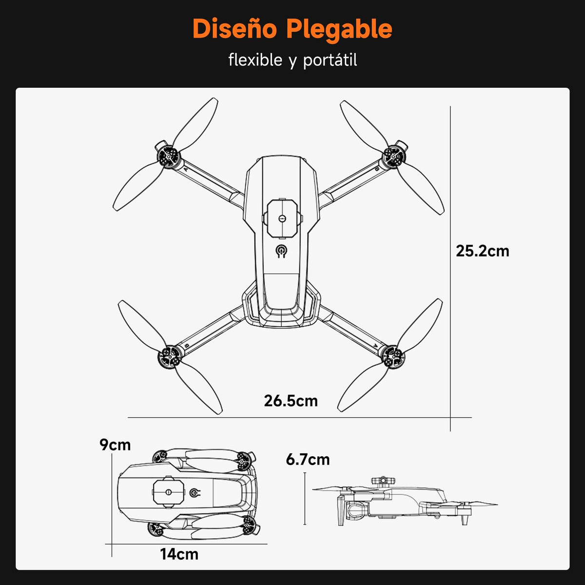 JCMO Mini Dron con Cámara 4K, Plegable RC Dron con Motor sin Escobillas con 2 Baterías, Drones con Camara 4k Oferta para Principiantes y Adolescentes (Blanco)