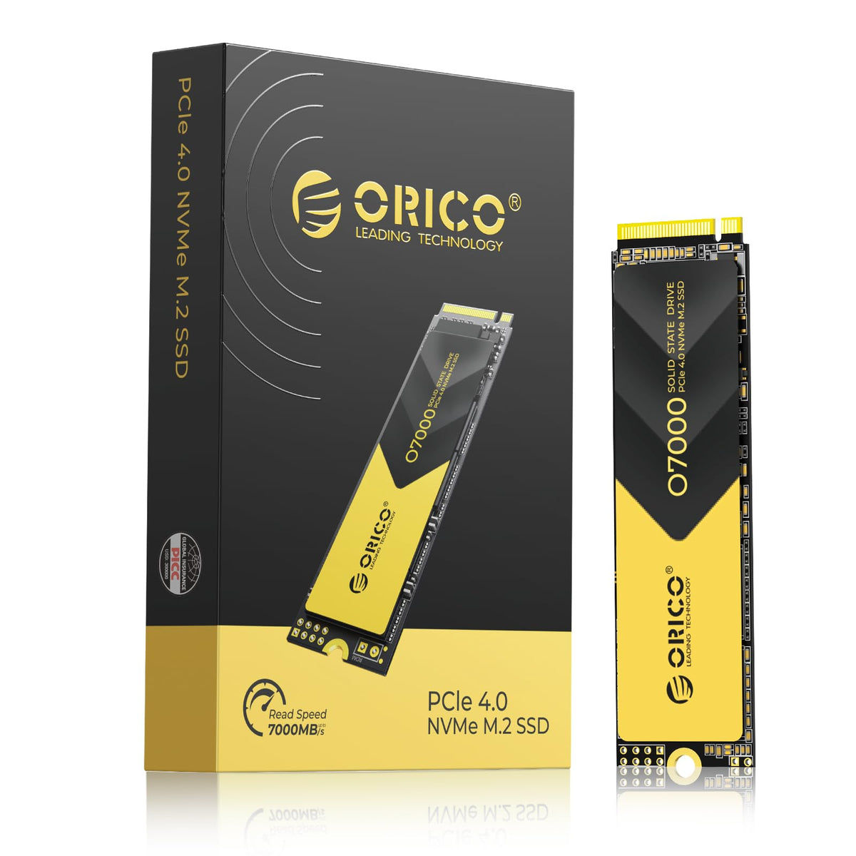 ORICO Unidad de estado sólido interna SSD NVMe PCIe 4.0 - hasta 7000 MB/s, SSD M.2 2280 PCIe 4.0x4, alta disipación de calor, compatible con macOS y Windows para gamers y creadores - O7000 (4TB)