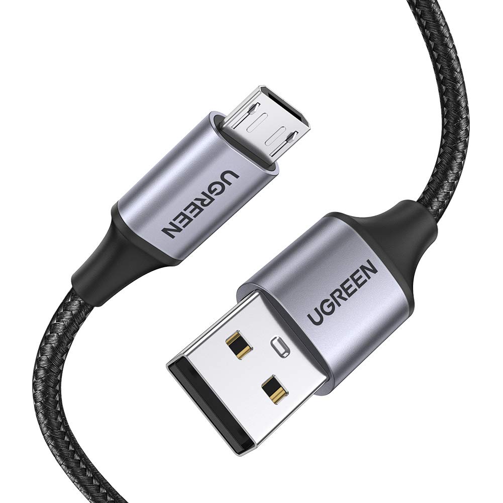 UGREEN Cable USB Micro Nylon Trenzado Rápido Cargador Compatible con Galaxy S7 S6 Edge S5 Nota 5, LG, E lectores, 1M