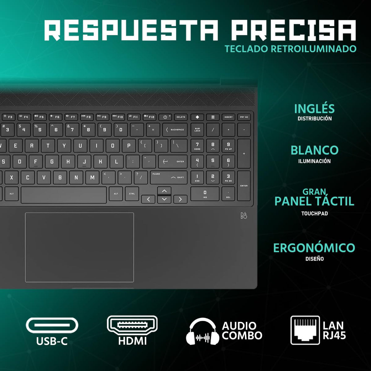 HP Laptop Gamer Victus NVIDIA GeForce RTX 4050 Intel Core i5 13420H 16GB 512GB SSD 15.6" Full HD 144Hz W11 Teclado Ingles Gaming Estable en Calidad Media