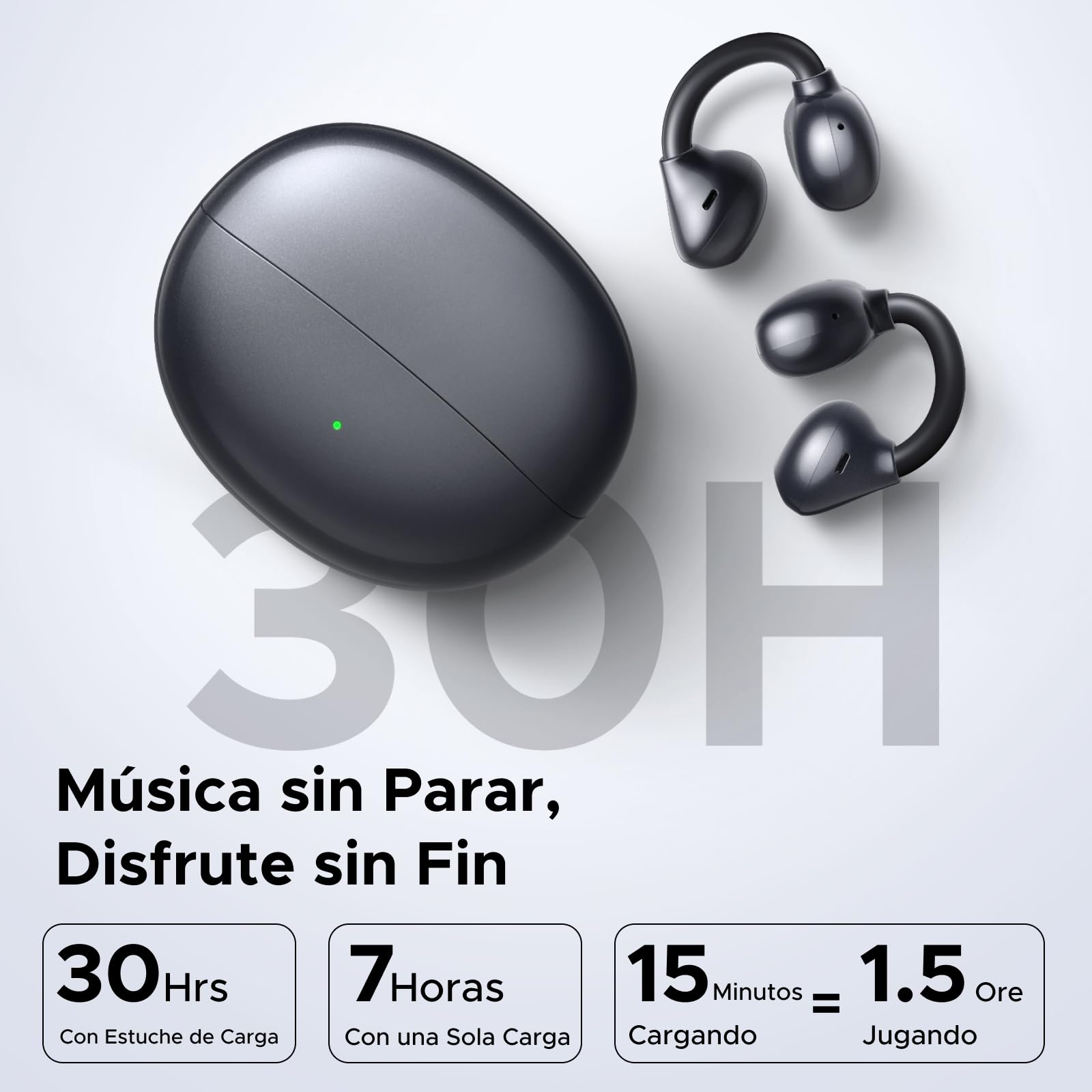 UGREEN ClipBuds Audífonos Inalámbricos Bluetooth 6.0 con 4 Micrófonos 30H