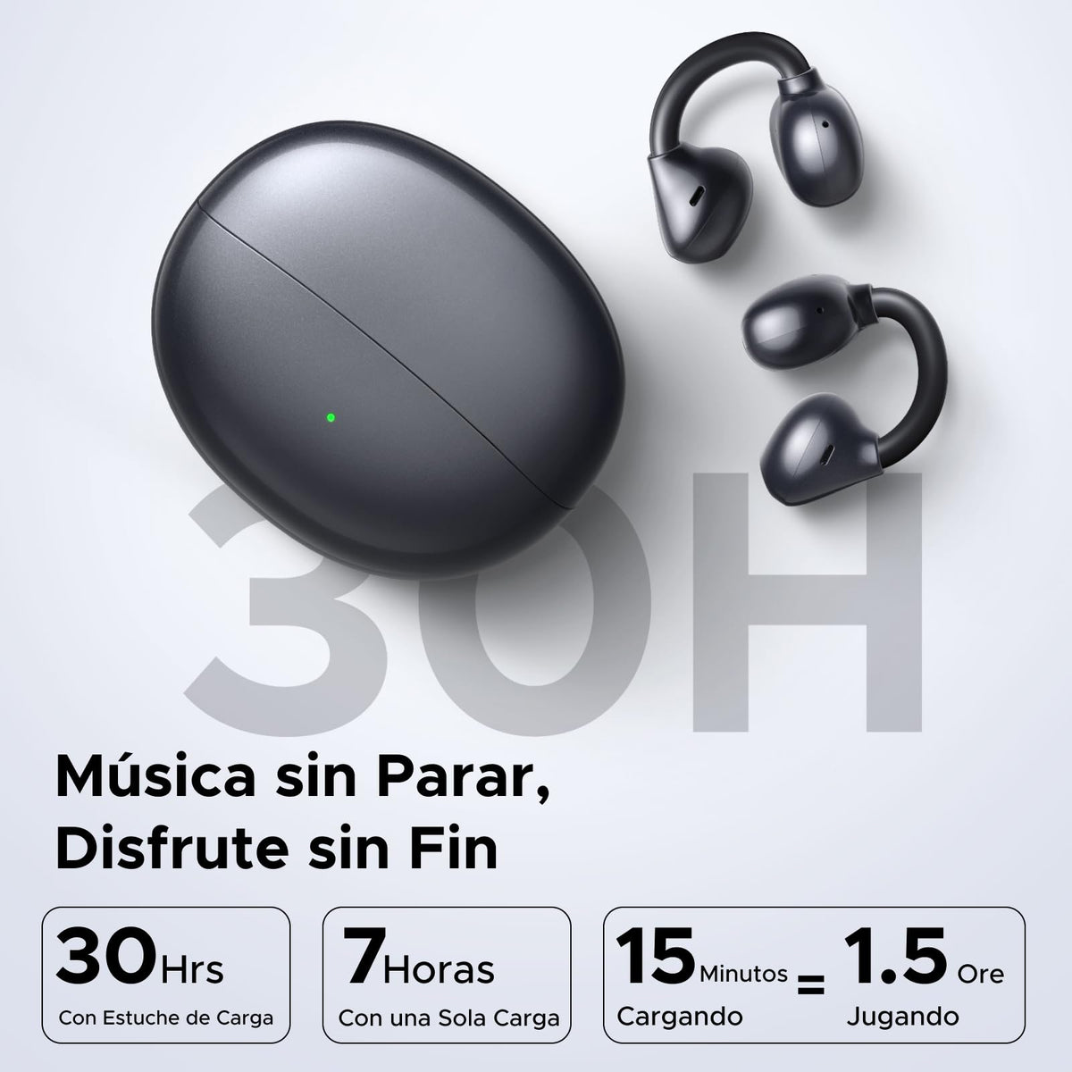 UGREEN ClipBuds Audífonos Inalámbricos Bluetooth 6.0 con 4 Micrófonos 30H