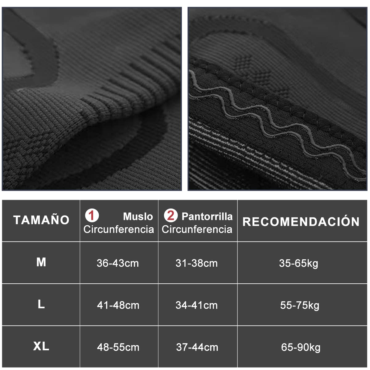 DQST - 1 Par de Rodilleras Deportivas, Rodilleras Elásticas Antideslizantes, Protege tus Rodillas，Adecuado para Voleibol, Baloncesto, GYM, Correr, Ciclismo de Montaña, Deportes Al Aire Libre, etc