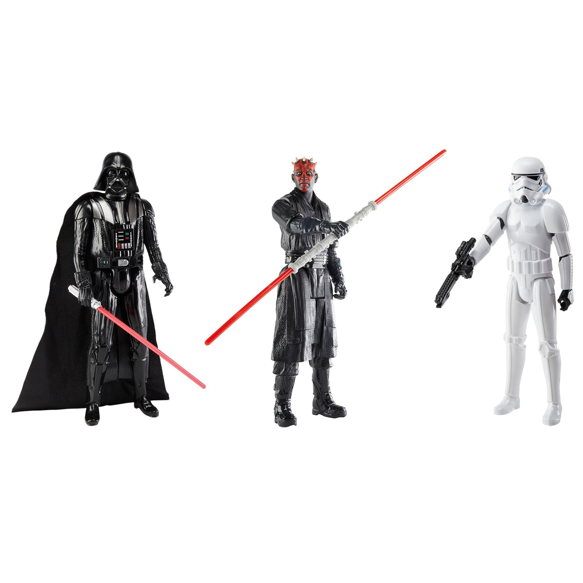 Star Wars: El Poder del Lado Oscuro - Set de Figuras de acción - Pack de 3 Figuras: Darth Maul, un Stormtrooper y Darth Vader