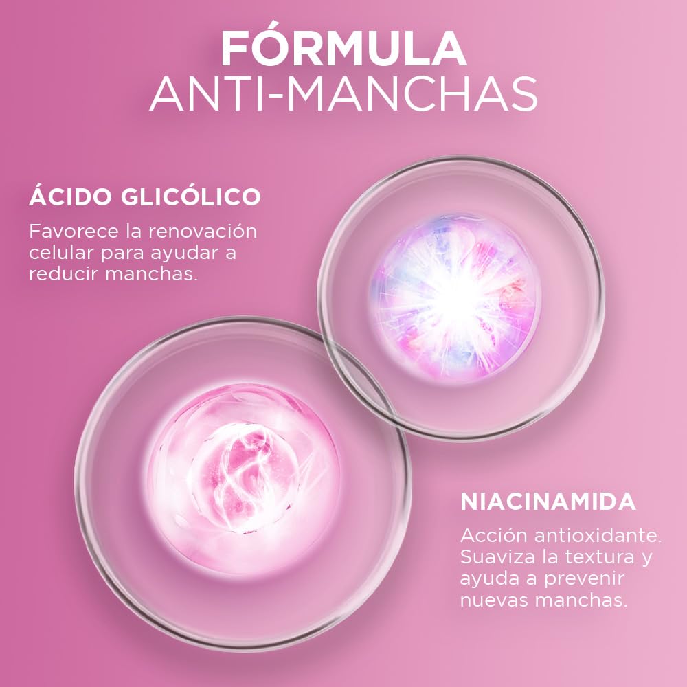 L'Oréal Paris Glycolic Bright Gel de Limpieza Profunda Anti Manchas, con Ácido Glicólico y Niacinamida, Reduce y Previene Todo Tipo de Manchas, 150 ml.