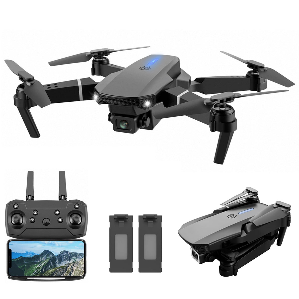 Ourlife Mini Drone con Cámara 4K Dual Hd, Drone Control Remoto Posibilidad de Giro de 360°, Drones Antisísmicos Rastrear El Vuelo de 100 Metros, Dron con Camara para Adolescentes Principiantes Regalo