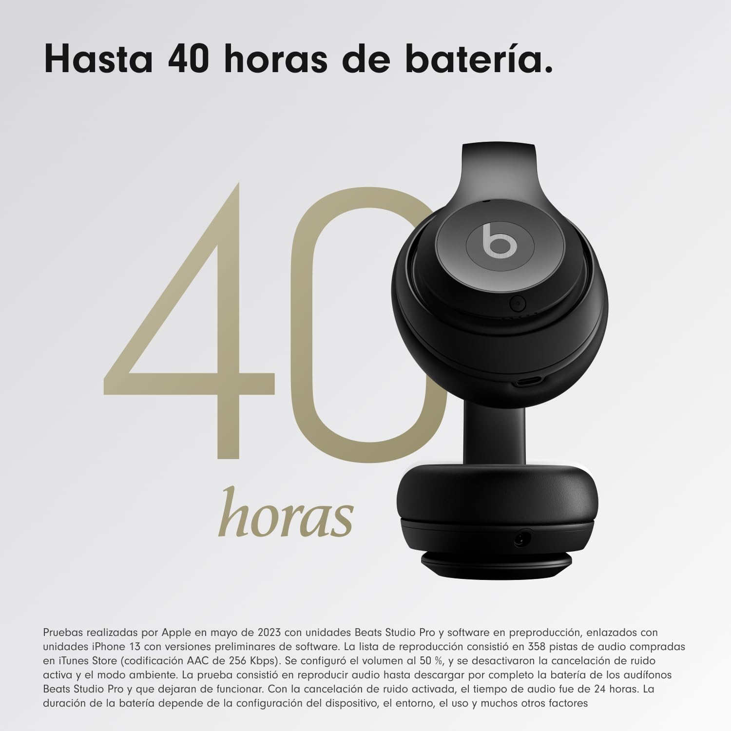 Beats Studio Pro - Audífonos Bluetooth inalámbricos con cancelación de Ruido - Audio Espacial Personalizado, Audio Lossless Mediante USB-C, compatibilidad con Apple y Android - Negro