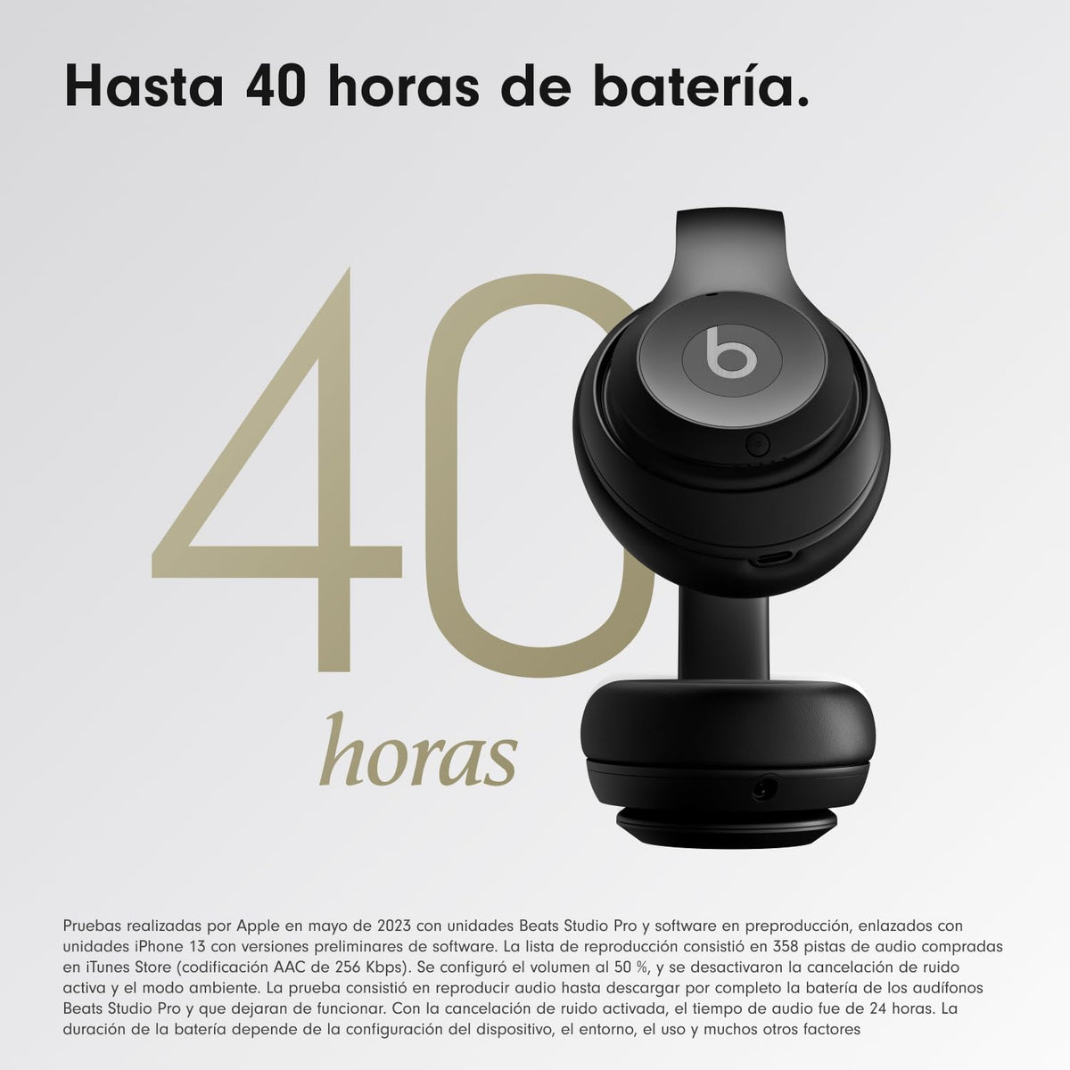 Beats Studio Pro - Audífonos Bluetooth inalámbricos con cancelación de Ruido - Audio Espacial Personalizado, Audio Lossless Mediante USB-C, compatibilidad con Apple y Android - Negro