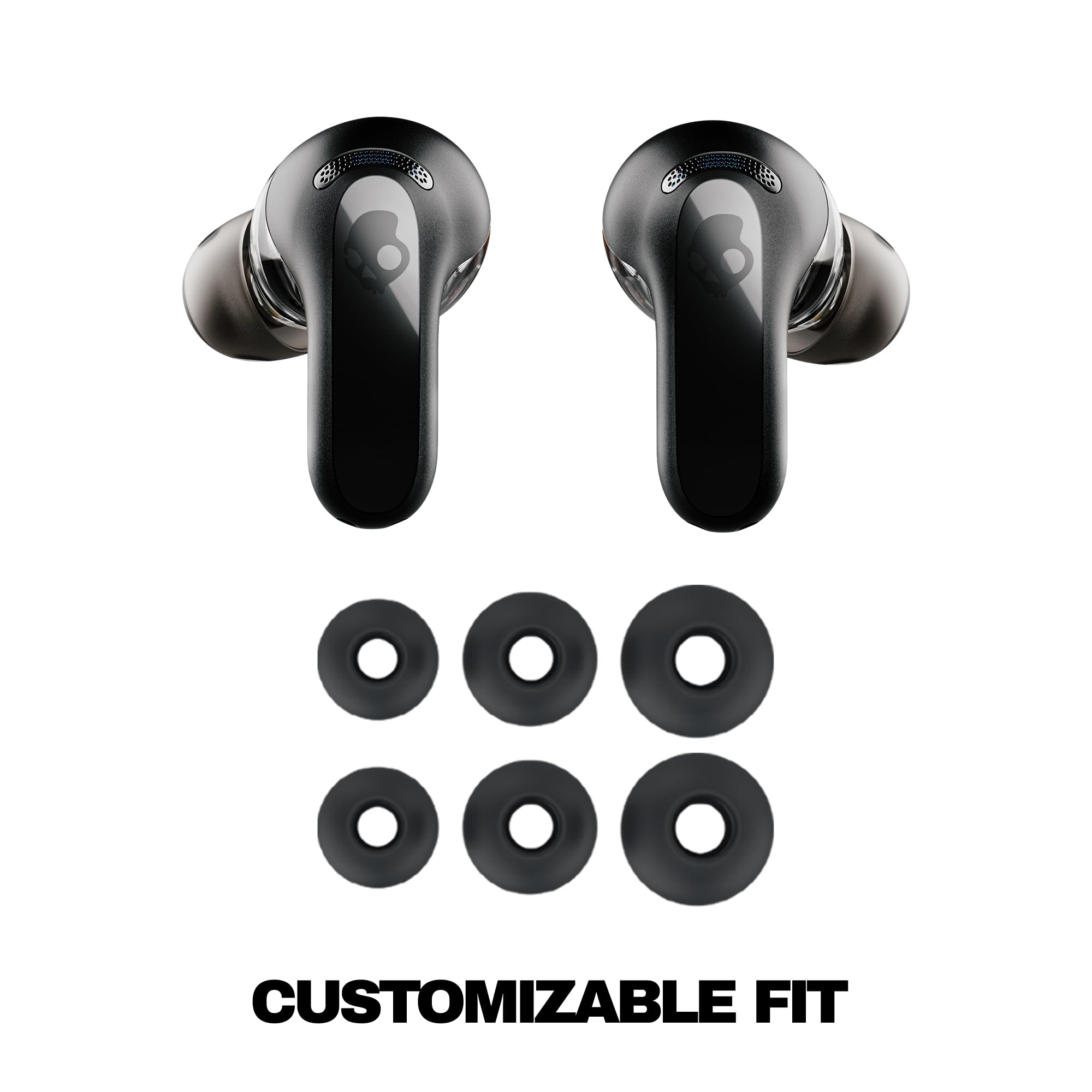 Skullcandy Rail ANC Active Noise Cancelling Wireless Earbuds - Bone/Orange