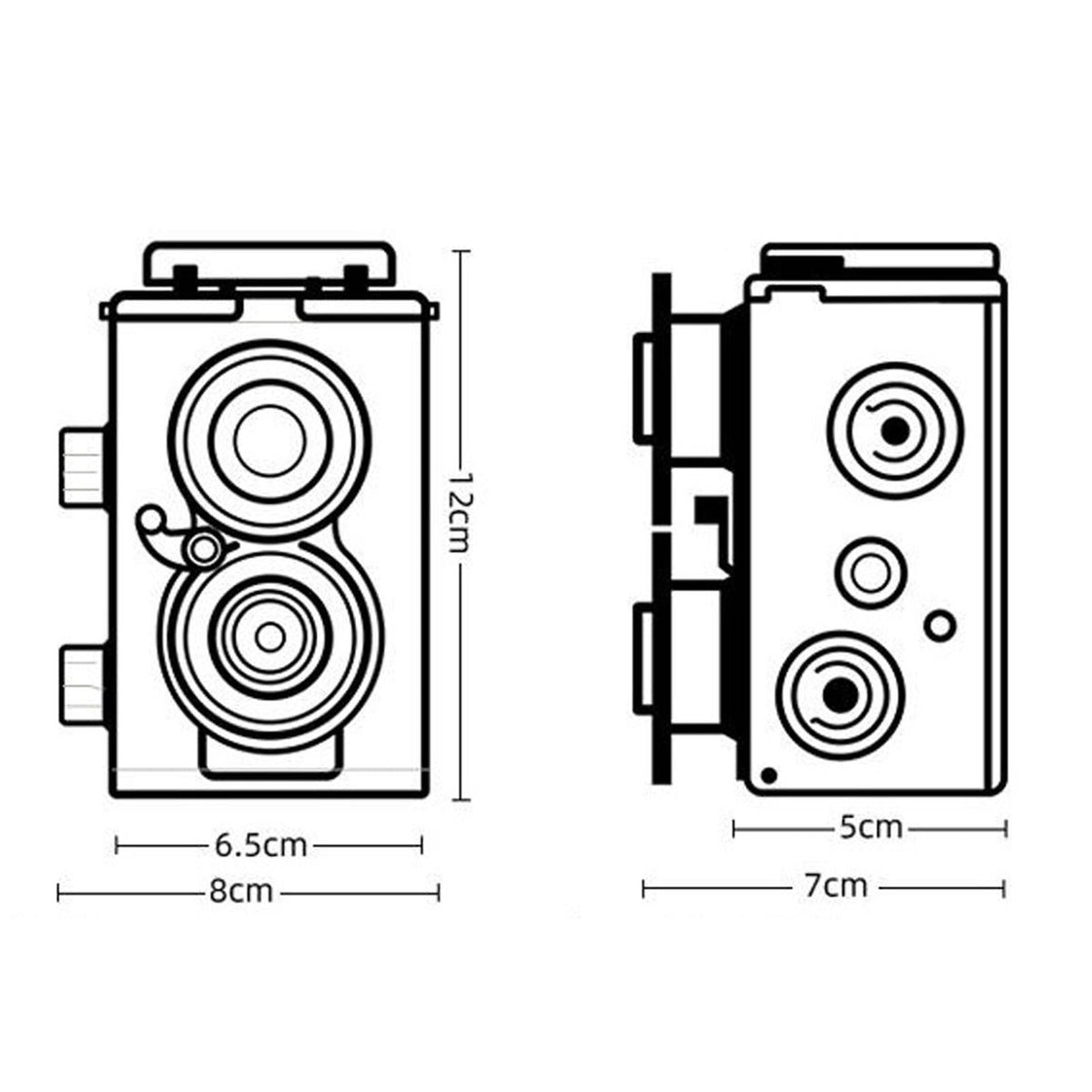 Sanpyl Cámara de película de 35 mm, cámara de película réflex Retro clásica de Doble Lente DIY, cámara TLR para película de 35 mm 135, fácil de Usar, Sanpyluz8tx2g40p