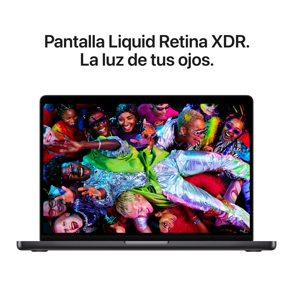 Laptop MacBook Pro con Chip M5 de Apple (2025), CPU de 10 núcleos y GPU de 10 núcleos:Pantalla Liquid Retina XDR de 14.2 Pulgadas,24 GB de Memoria unificada, Almacenamiento SSD de 1TB; Negro Espacial