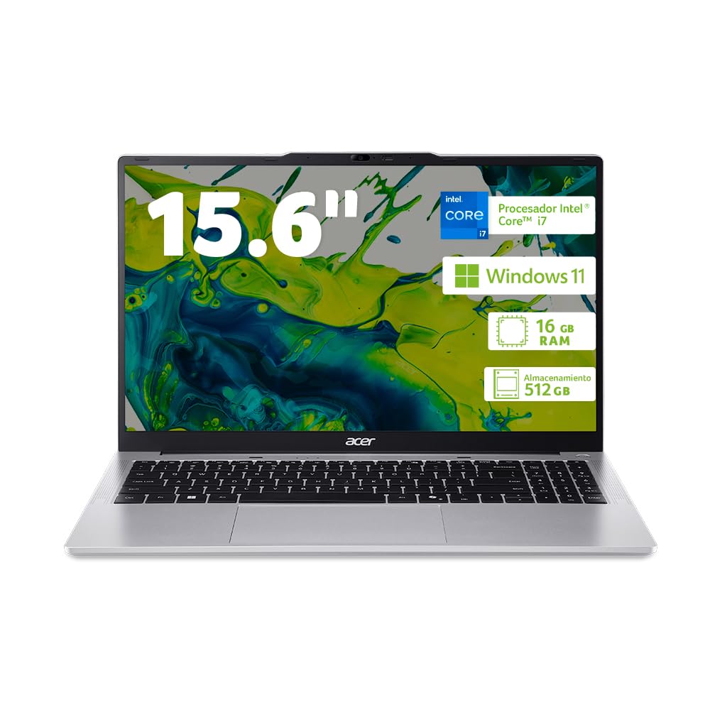Acer Laptop Aspire Lite 15.6" FHD (1920 x 1080) Core i7 13th 16GB 512GB SSD | Panel IPS | Protección contra Robo y catástrofes Naturales Gratis por 1 año