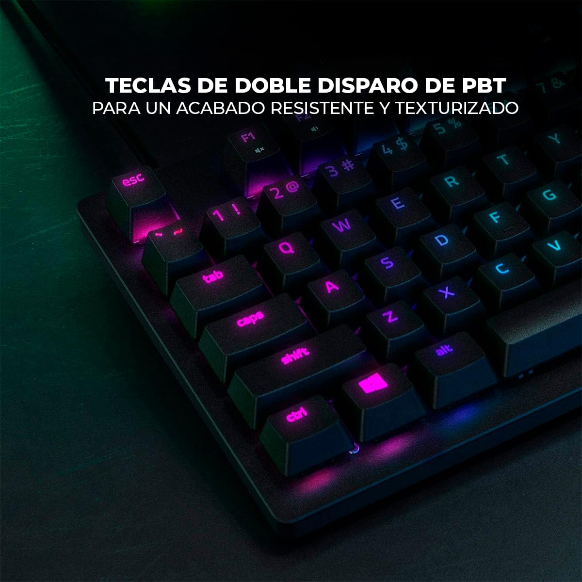 Razer Huntsman Tournament Edition - Teclado compacto para juegos con interruptores ópticos lineales Razer, teclas verdes, diseño de Estados Unidos (Reacondicionado)