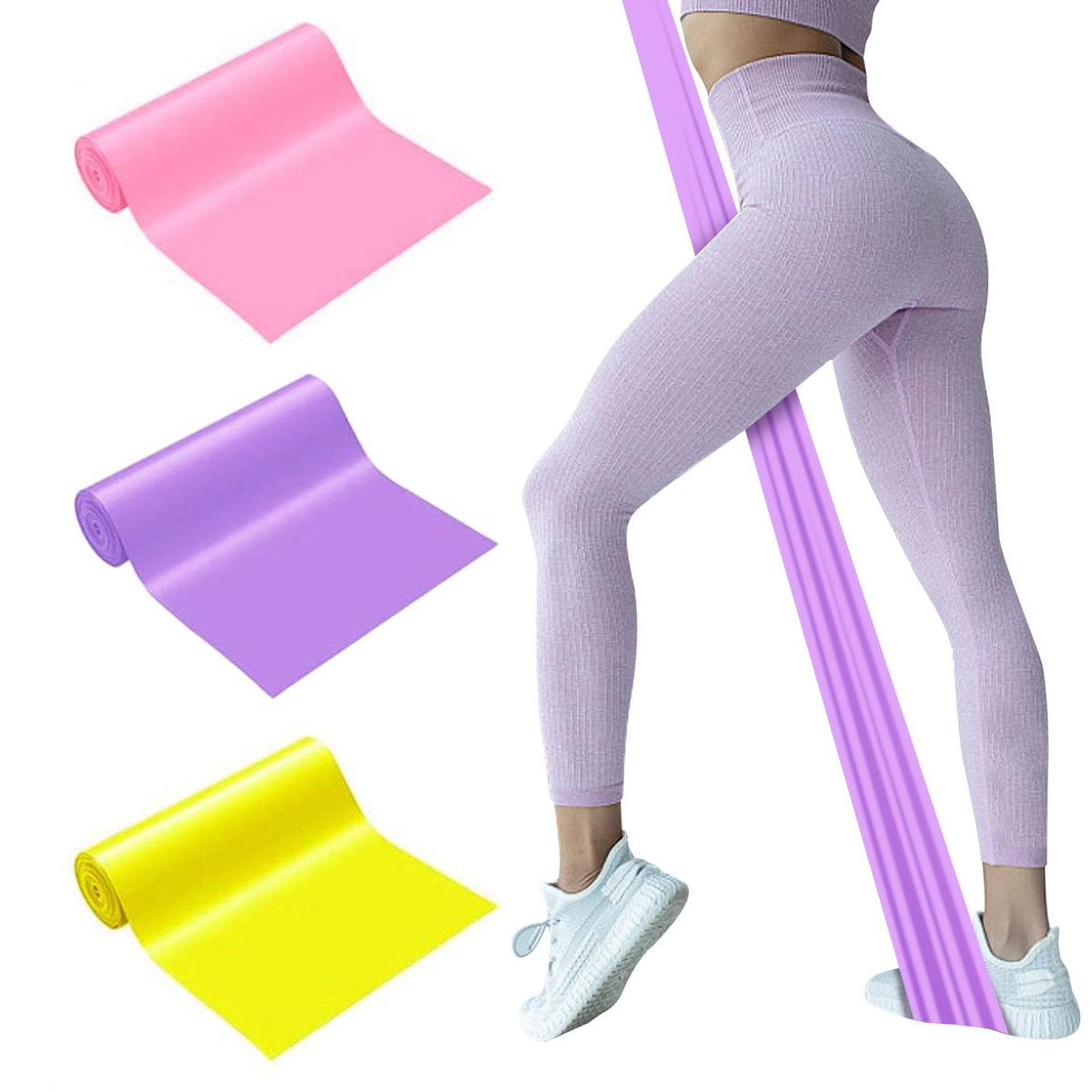 SAN KARA Ligas de Rresistencia para Ejercicio Bandas de Resistencia para Ejercicio Banda Elástica Profesional para Yoga, Pilates y Entrenamiento en Casa Bandas Elásticas 3PCS (1.5M)