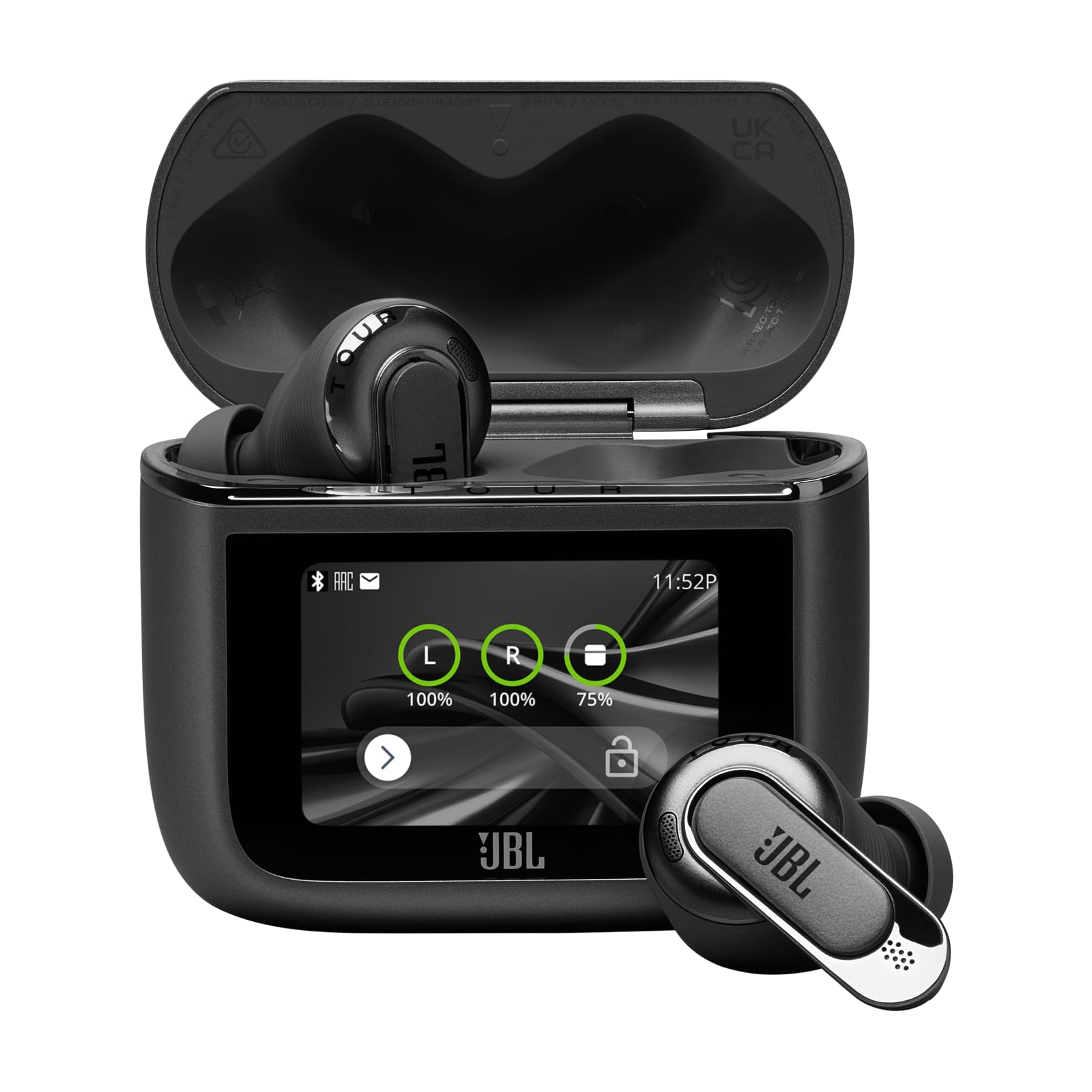 JBL Tour Pro 3 Audífonos Inalámbricos Cancelación de Ruido, Bluetooth, Smart Charging Case, Reproducción 44 Horas, Resistencia al Agua IP55 - Negro.