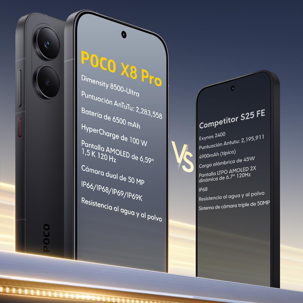 XIAOMI Celular Poco X8 Pro 12GB + 512GB Negro Versión Global,Flagship Dimensity 8500 Ultra, Batería 6500mAh(typ),Pantalla AMOLED 6.59'' 120Hz, Cámara Principal 50MP