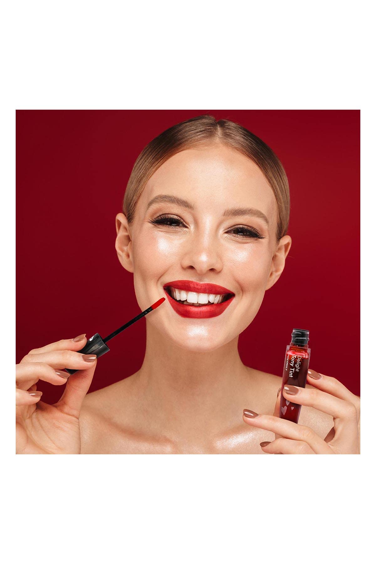 TONYMOLY Delight Lip Tint 02 Rojo Manzana Tinta Labial Coreana de Larga Duración