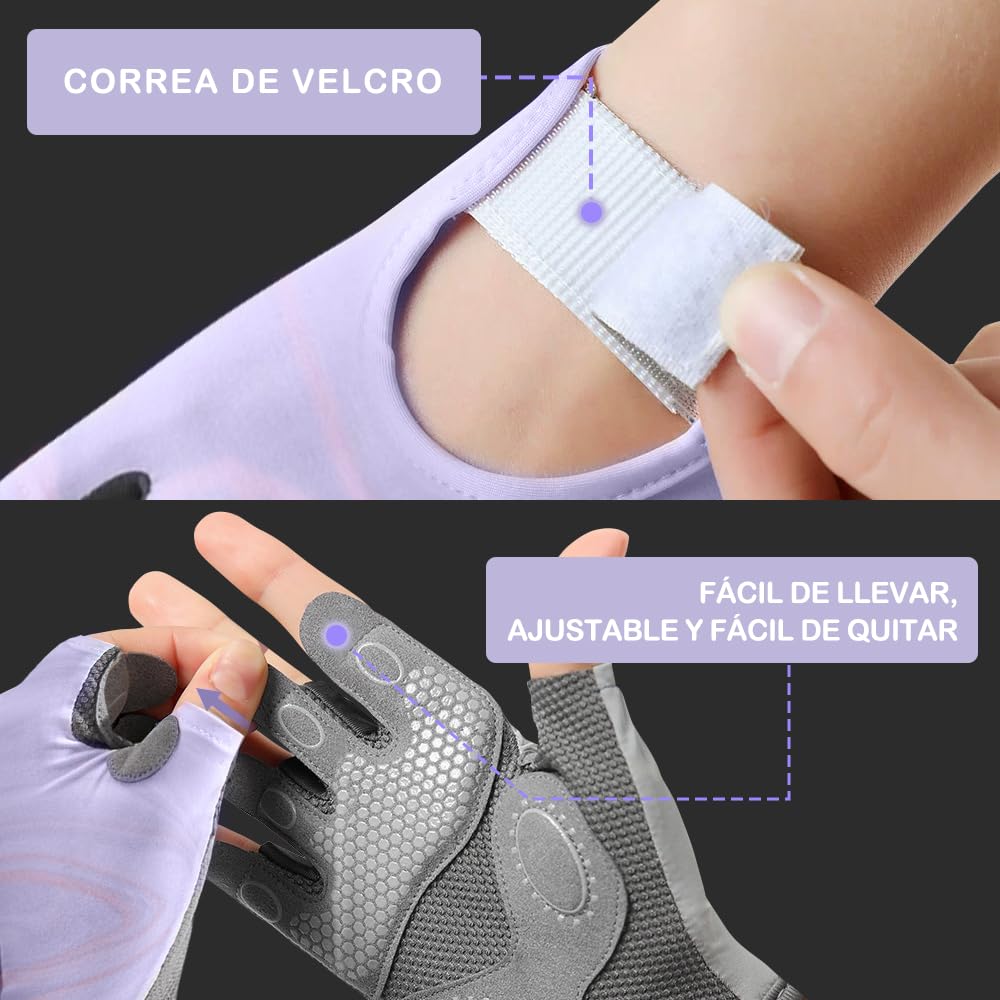 EDECOR Guantes Deportivos, Guantes de Gym con Muñequeras, Transpirables Antideslizantes para Hombre y Mujer con Toalla, para Entrenamiento y Fitness