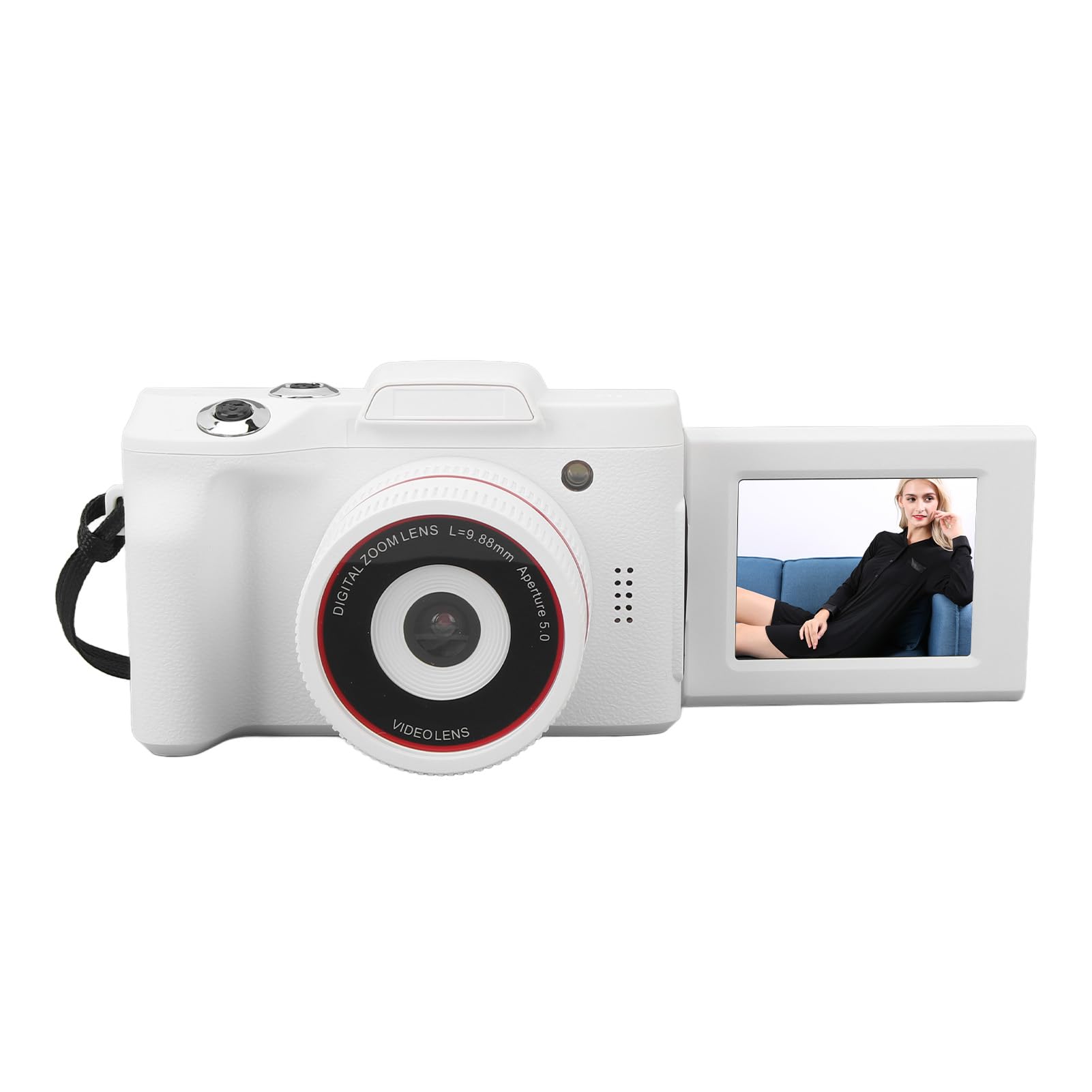 Cámara Digital Pantalla HD de 2,4 Pulgadas - Cámara Vlogging 1080P 16MP, Zoom 16X Cámaras de Video Pequeñas con Enfoque Automático, Cámara Inteligente con Estabilización de
