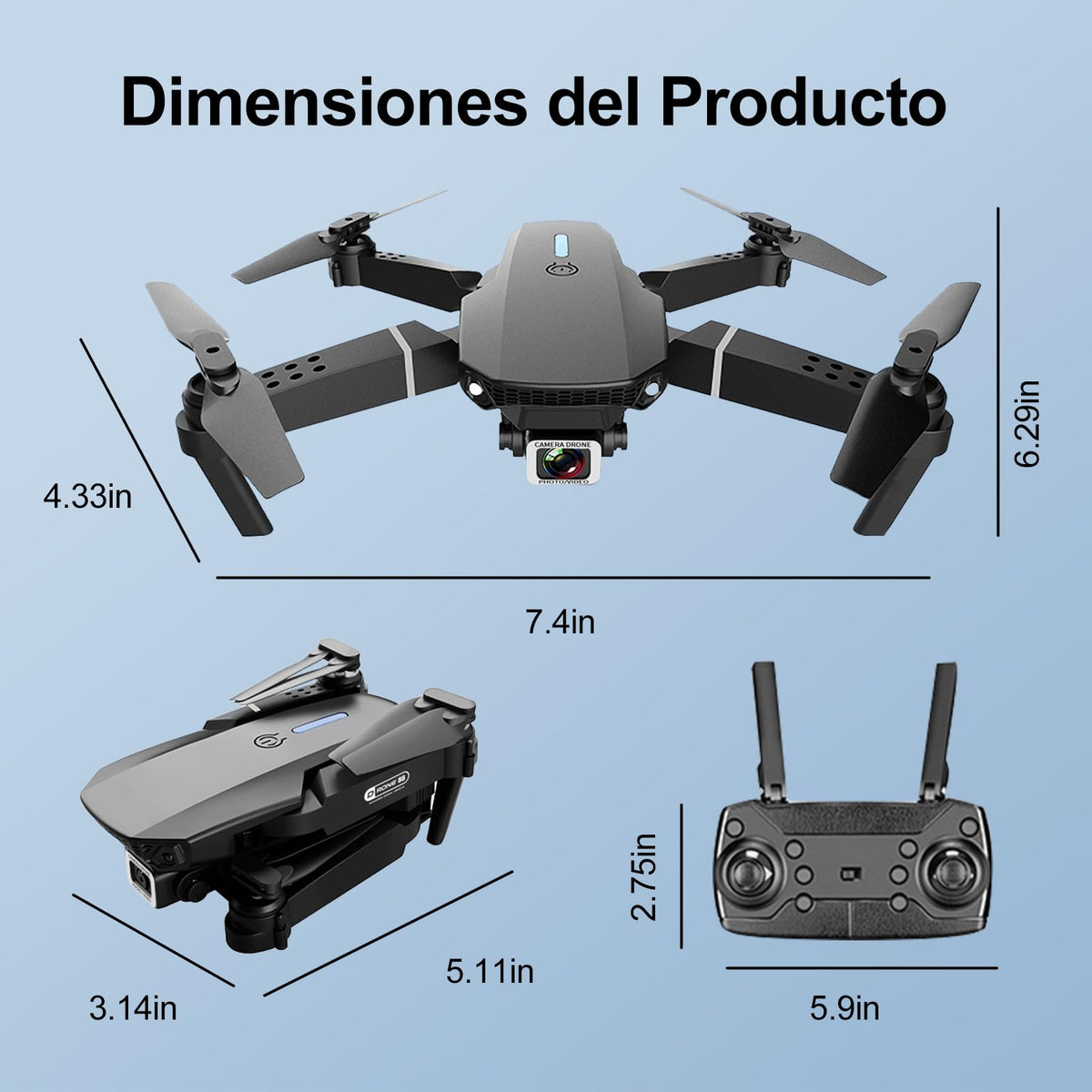 Ourlife Mini Drone con Cámara 4K Dual Hd, Drone Control Remoto Posibilidad de Giro de 360°, Drones Antisísmicos Rastrear El Vuelo de 100 Metros, Dron con Camara para Adolescentes Principiantes Regalo