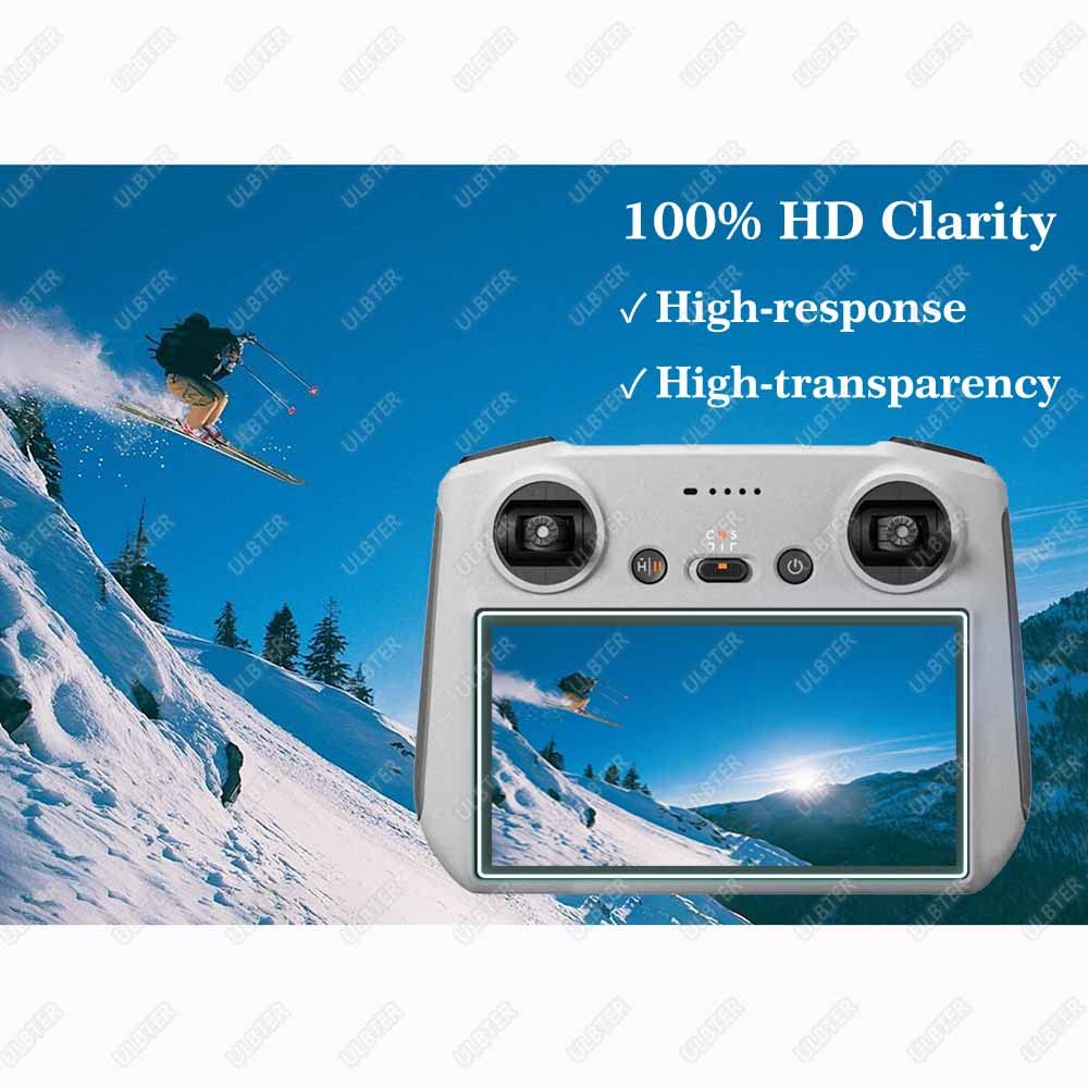 Protector de pantalla para DJI Mini 3 Pro/Mini 4 Pro (DJI RC 2 RC2 / DJI RC) Monitor Control remoto [3 piezas], ULBTER Vidrio Templado 9H Dureza Accesorio Anti-Burbuja