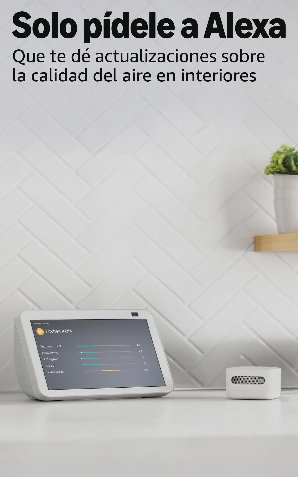 Amazon Monitor de Calidad de Aire, Conoce tu aire, compatible con Alexa