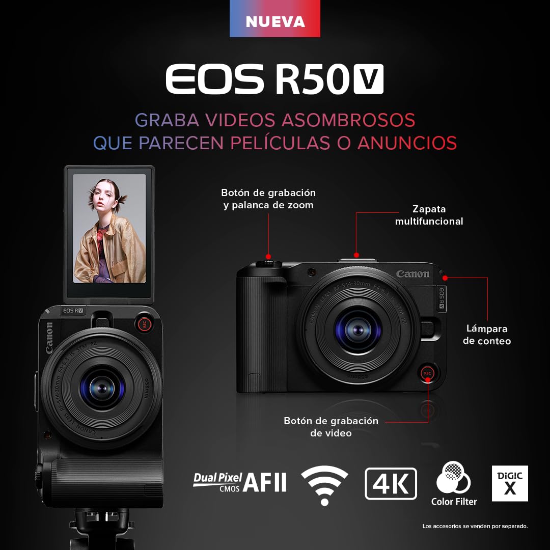 Canon Cámara EOS R50 V con RF-S14-30mm F4-6.3 IS STM