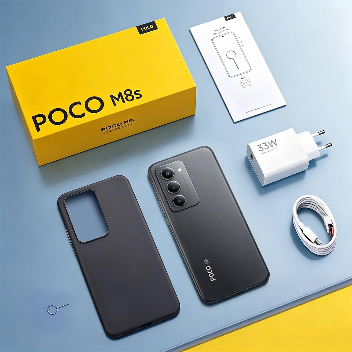 XIAOMI Celular Poco M8s 5G Versión Global, Snapdragon 6S Gen 3, Batería 7000mAh(typ), Pantalla 6.9'' FHD, Cámara 50MP, Carga Rápida 33W (Negro, 256, GB, GB, 8)