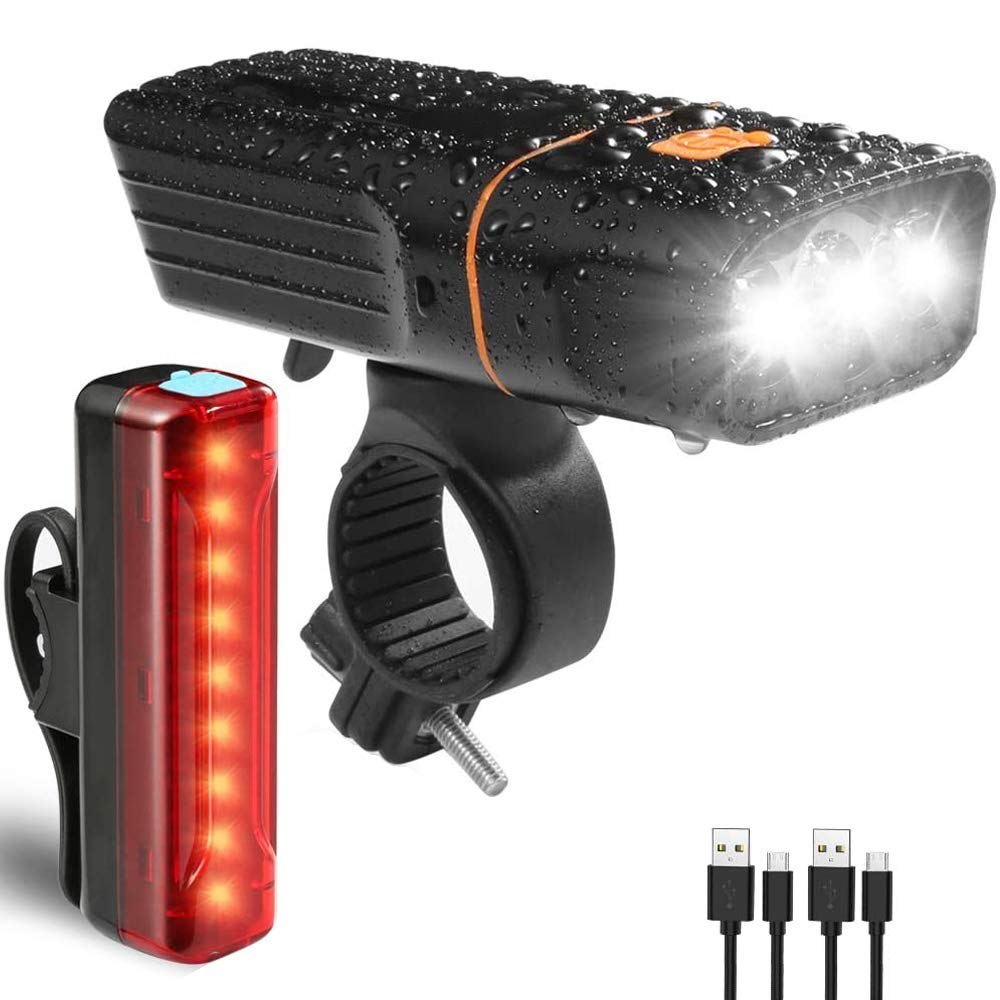 OIOSEN Luces para Bicicleta 1000 LM con Luz Trasera Recargable, Linterna de Seguridad a Prueba de Agua para Ciclismo y Camping Senderismo etc