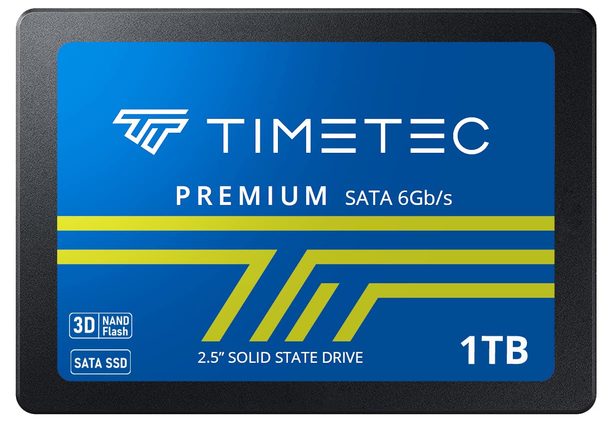 Timetec 1TB Unidad de estado sólido interna SSD 3D NAND SATA III 6Gb/s 2.5 pulgadas 7 mm (0.28 ") 800TBW Velocidad de lectura Hasta 550MB/s SLC Cache Performance Boost para PC computadora portátil y de escritorio (1TB)
