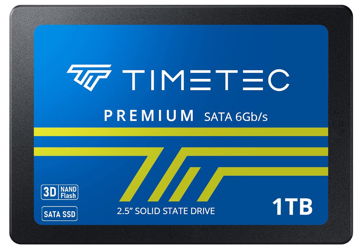Timetec 1TB Unidad de estado sólido interna SSD 3D NAND SATA III 6Gb/s 2.5 pulgadas 7 mm (0.28 ") 800TBW Velocidad de lectura Hasta 550MB/s SLC Cache Performance Boost para PC computadora portátil y de escritorio (1TB)