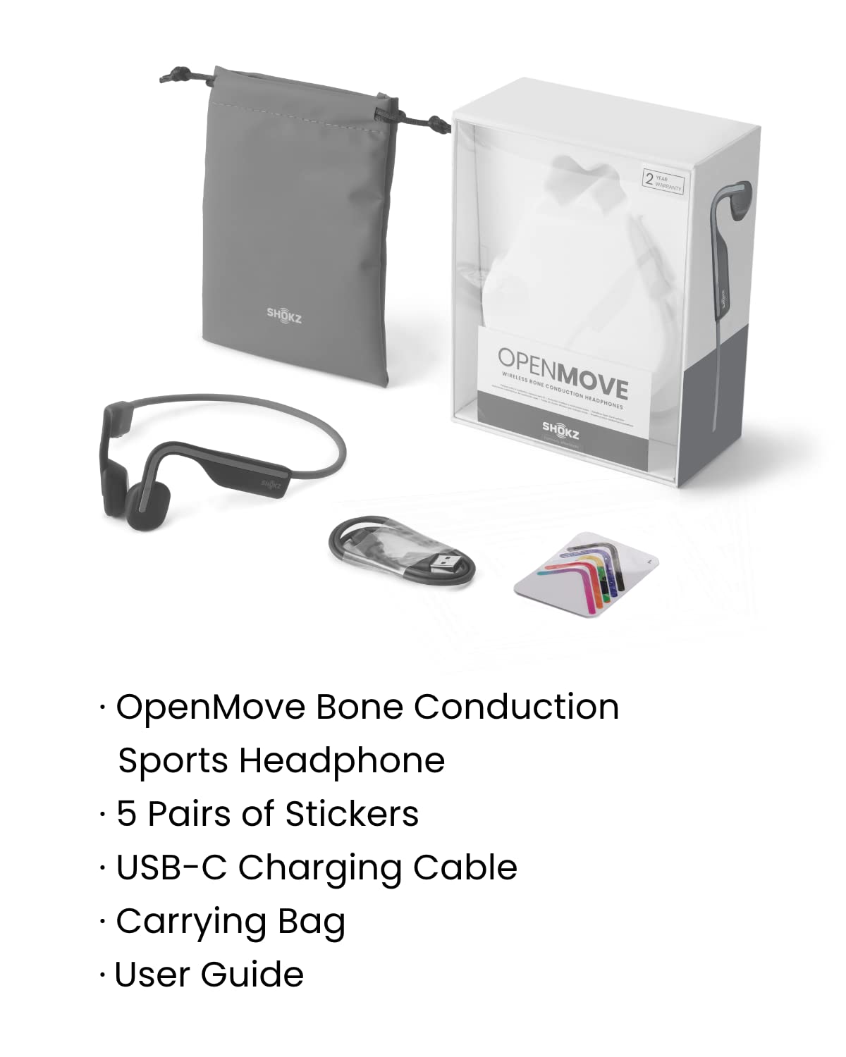 SHOKZ OpenMove auriculares conducción ósea,Open-Ear auriculares deportivos inalámbricos con Bluetooth y micrófono,auriculares resistencia al agua IP55 para correr y ejercicio,6h Duración Batería, Gris