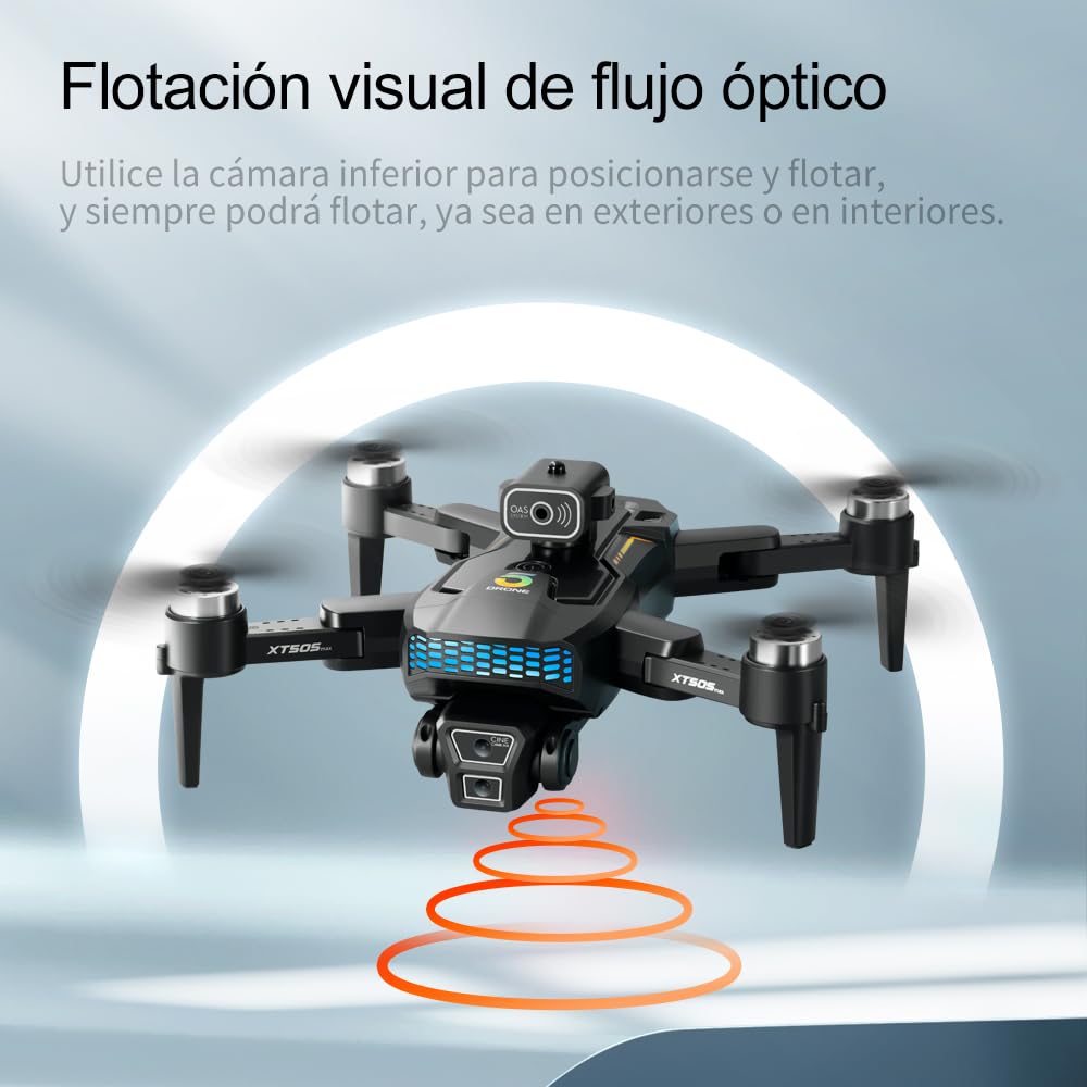 Dron Plegable con GPS 5G, Cámara Dual Wi-Fi 4K, Gimbal Servo, Motor Sin Escobillas, Vuelo Inteligente, Prevención de Obstáculos y Larga Duración de Batería x 3