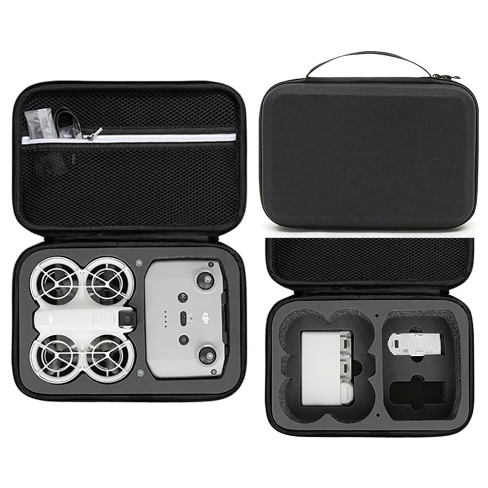 BeisDirect - Funda de transporte de viaje para DJI Neo Fly More Combo Accesorios, bolsa de almacenamiento portátil de EVA para DJI Neo, compatible con control remoto RC-N3, dos baterías, Hub de carga,