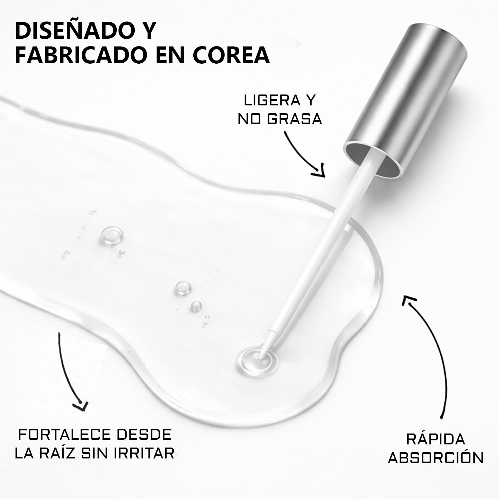 WEUD Serum Pestañas Coreano con Multi Péptido y Biotina B7, Suero Profesional para el Crecimiento de Pestañas, Fórmula de Péptidos Compuestos para Mejora el Crecimiento de Pestañas, Funciona Rápido