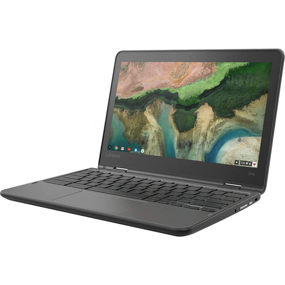 Lenovo 11.6" 300e Chromebook visualización táctil LCD 2 en 1- MediaTek M8173C Quad-core 2.1GHz 4GB LPDDR3 32GB Memoria Flash cromado OS Modelo 81H00000US (reacondicionado)