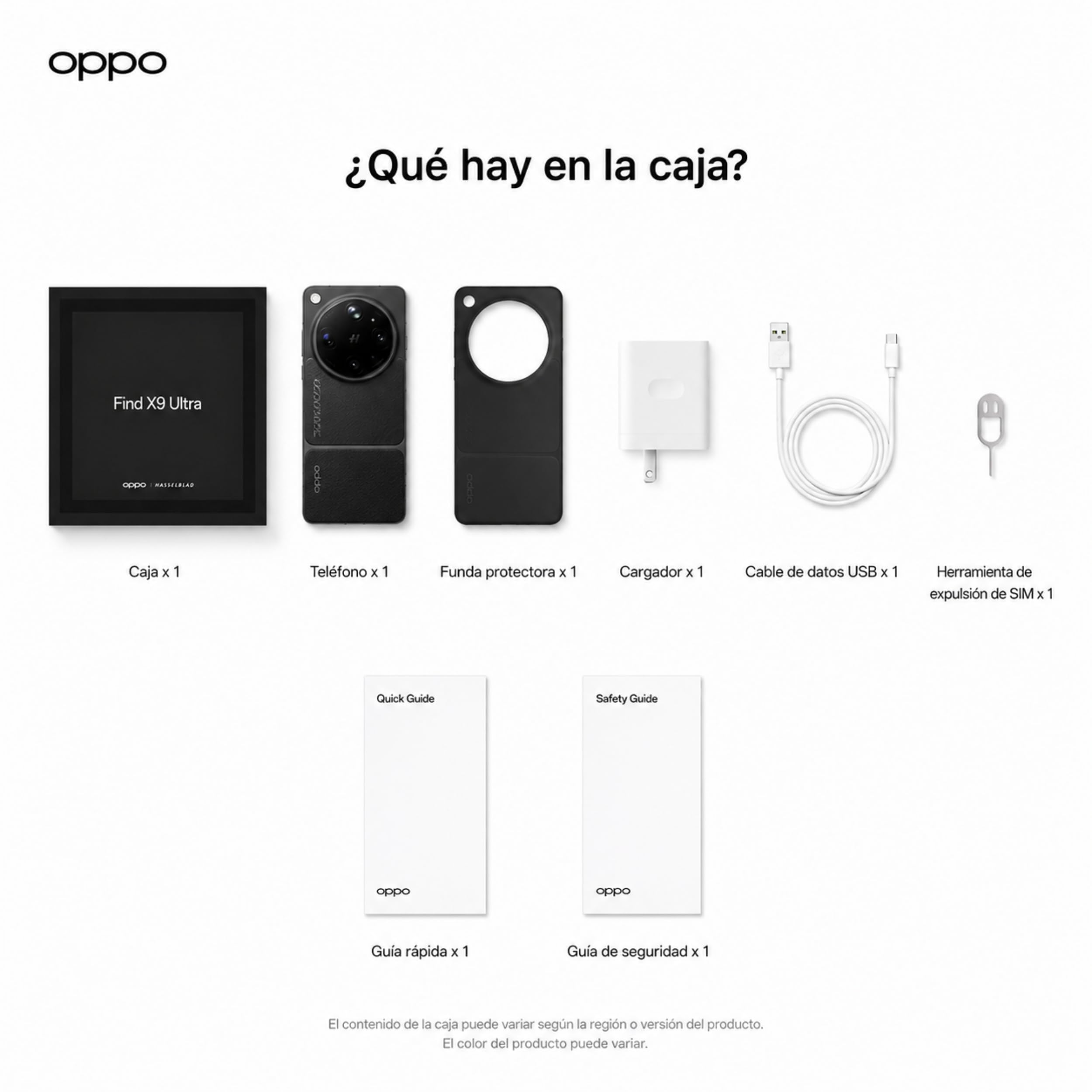 OPPO Find X9 Ultra 5G Negro, 12GB+512GB, Pantalla 6.82" AMOLED QHD+, Cámara Dual 200MP, Video 8K, Snapdragon 8 Elite Gen 5, Batería 7050 mAh, Carga Súper Rápida 100W, Resistente al Agua IP68/IP69