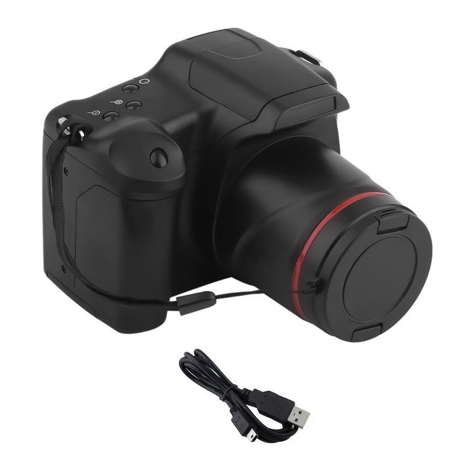Cámara réflex digital profesional con lente 16X, alta resolución, función antivibración para fotografía nítida, cámara réflex digital