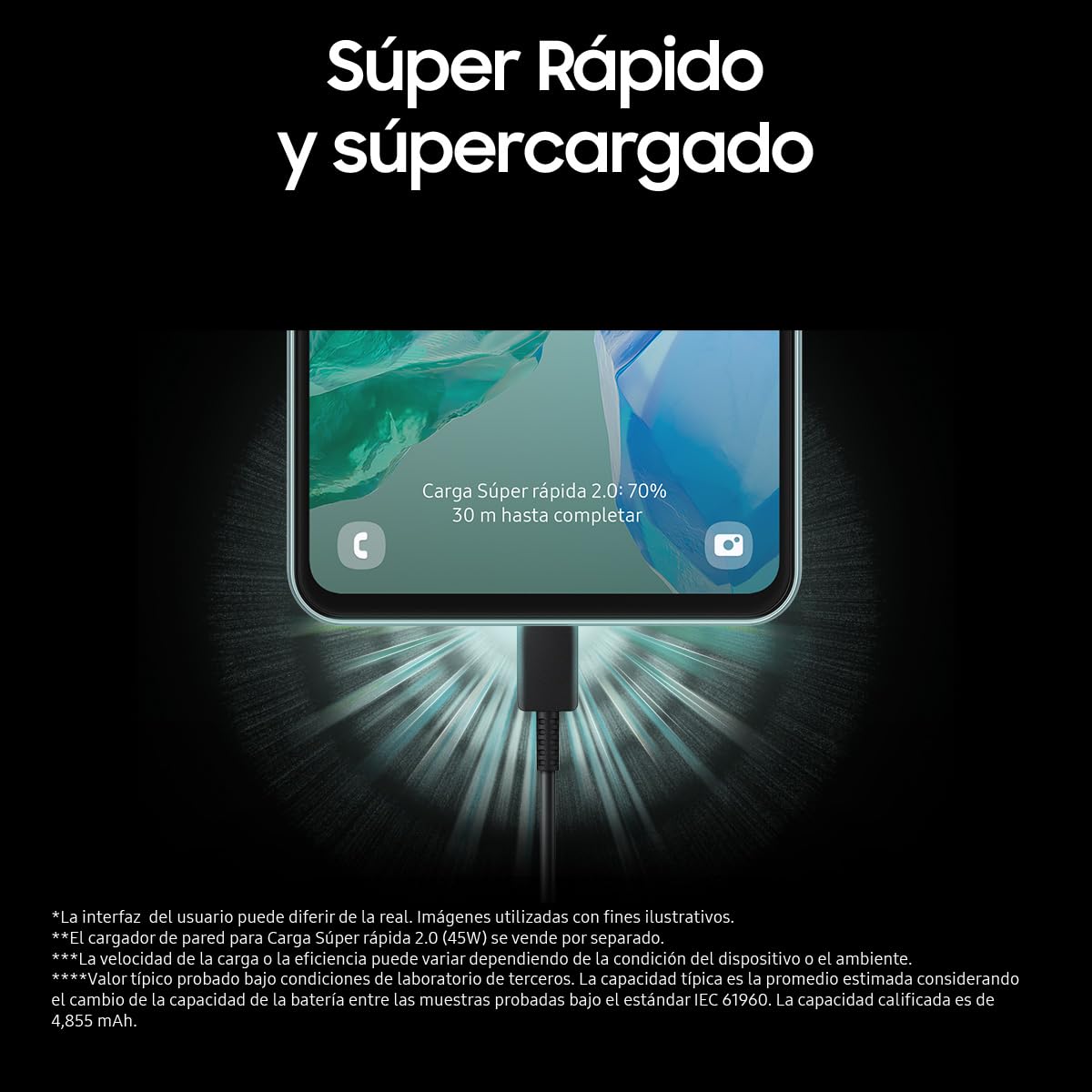 SAMSUNG Celular Galaxy M55 5G Negro 8GB RAM 128GB, Nacional con Garantía