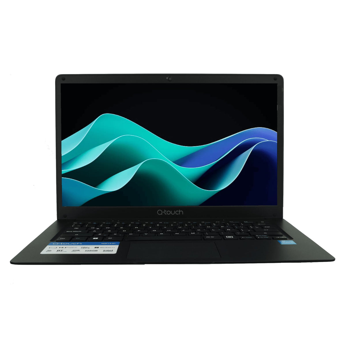 Q-touch Laptop NQT14-01, HD Intel Celeron N4020, 2.8 GHz, RAM 4 GB, 128 GB, Windows 11 Home, Negro
