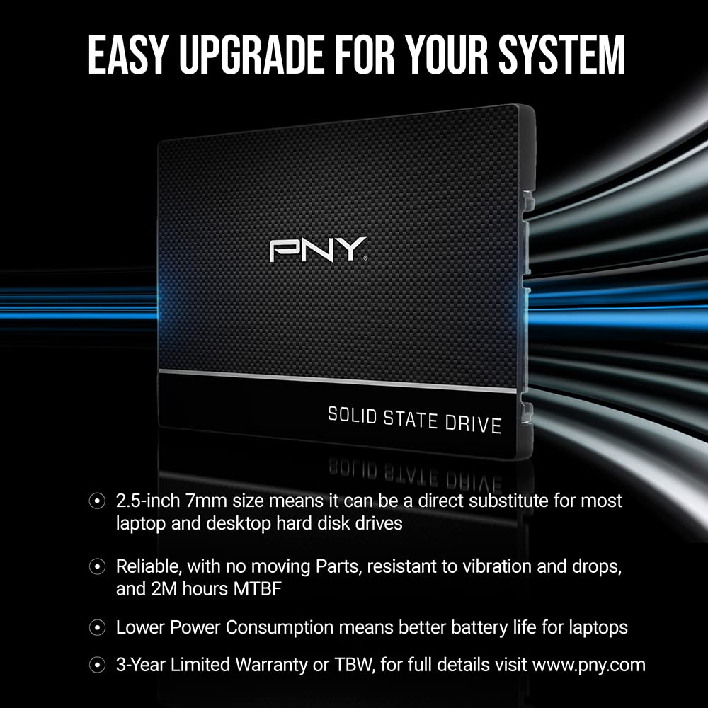PNY CS900 - Disco duro interno SATA III (SSD) (2,5", SSD7CS900-120-RB), 1 TB