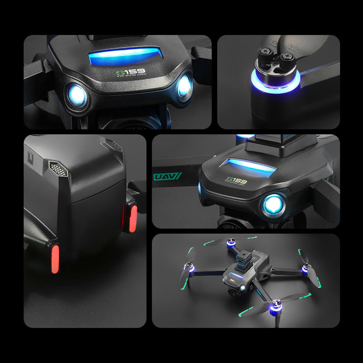 Mini Drone con Cámara Dual, Drone RC sin Escobillas con Control Remoto LCD, Evitación de Obstáculos, Cuadricóptero RC de 1000M para Niños y Adultos