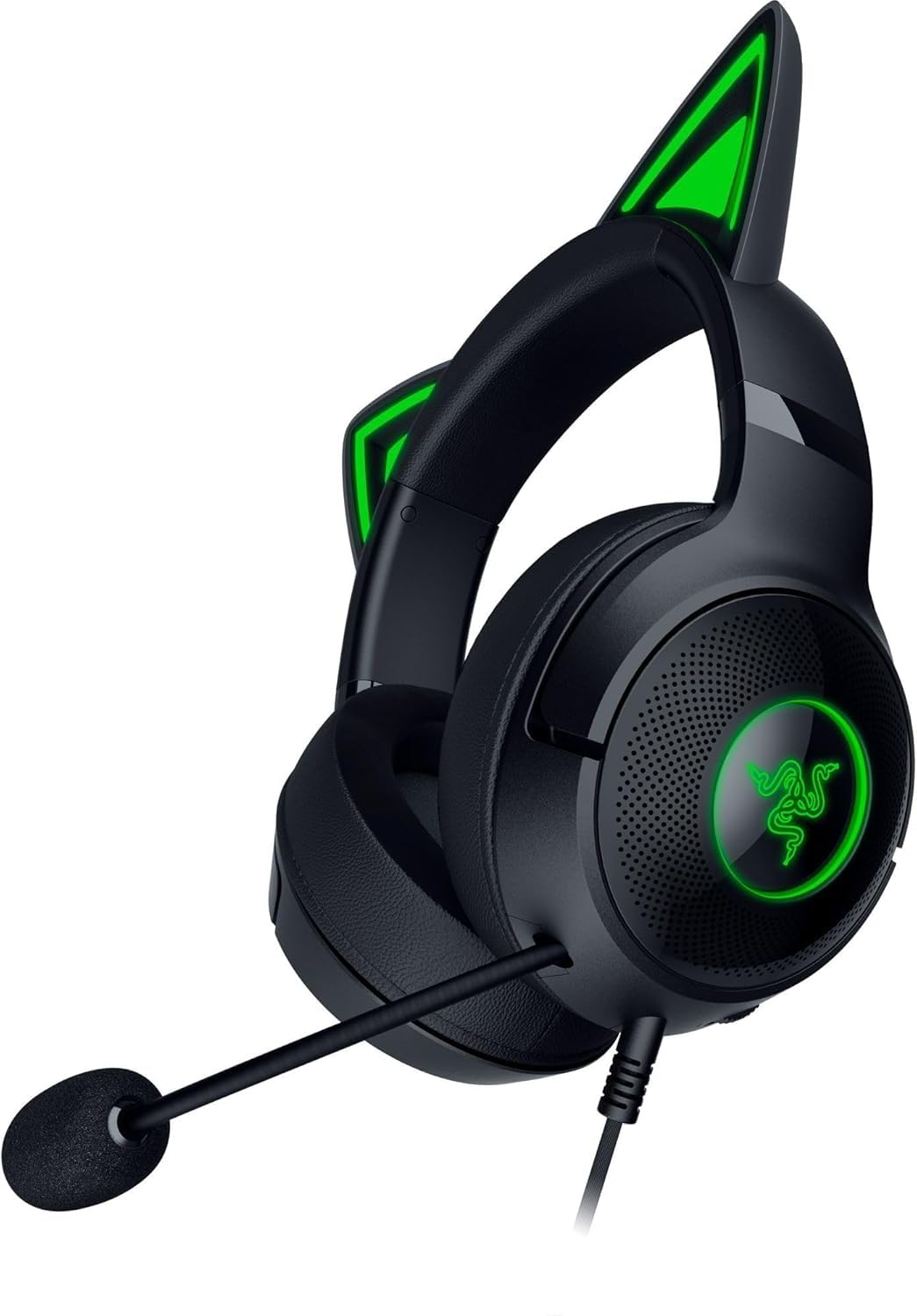 Razer Kraken Kitty V2 -Auriculares alámbricos Diadema RGB Chroma iluminación reactiva - Micrófono cardioide HyperClear - Controladores 40 mm - Sonido envolvente 7.1 ,Negro (Reacondicionado)