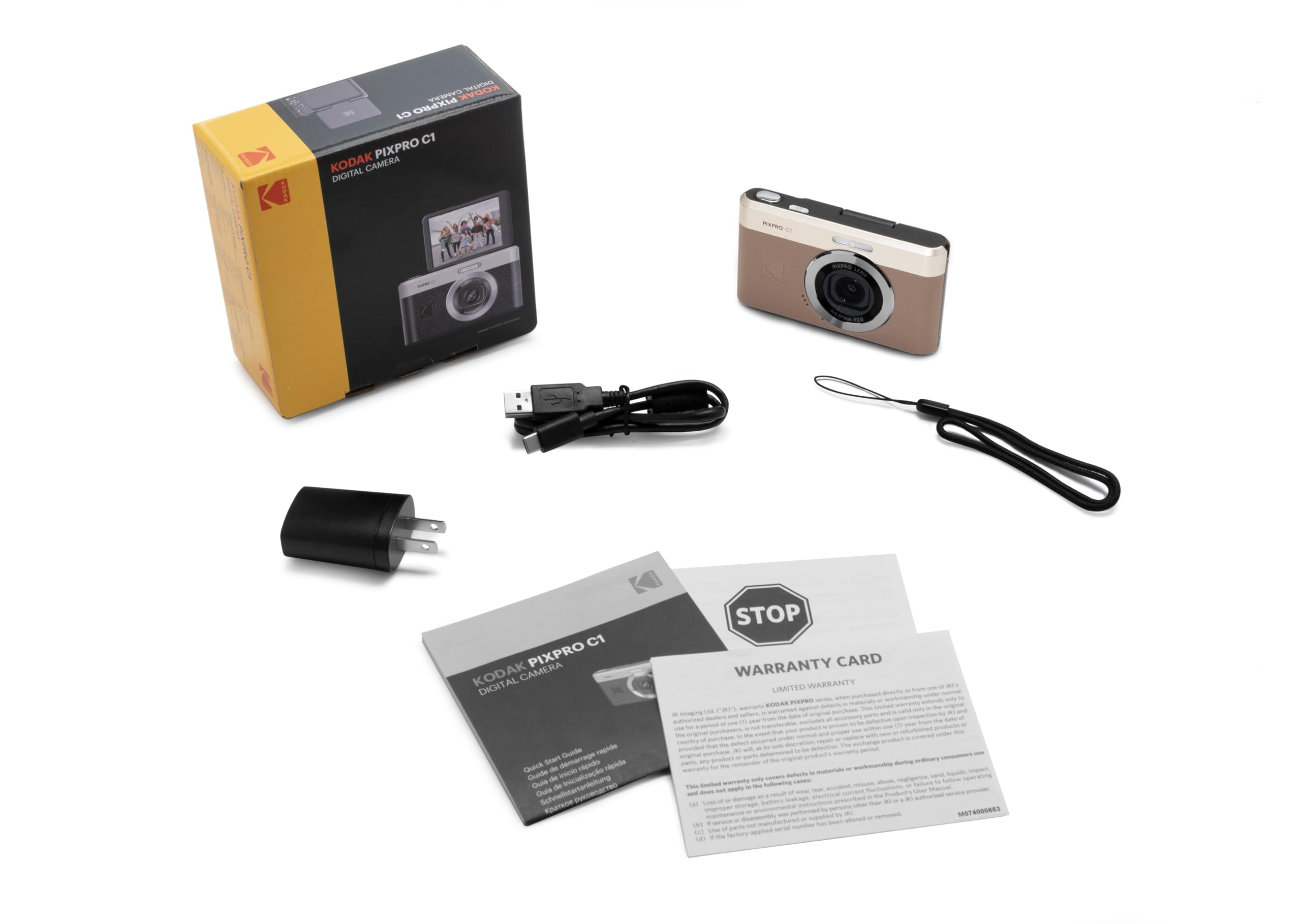 Kodak Pixpro C1 - Cámara Digital ultracompacta | 13MP BSI CMOS - Zoom 4X, Pantalla LCD de 7,1 cm, Flash LED - Marron
