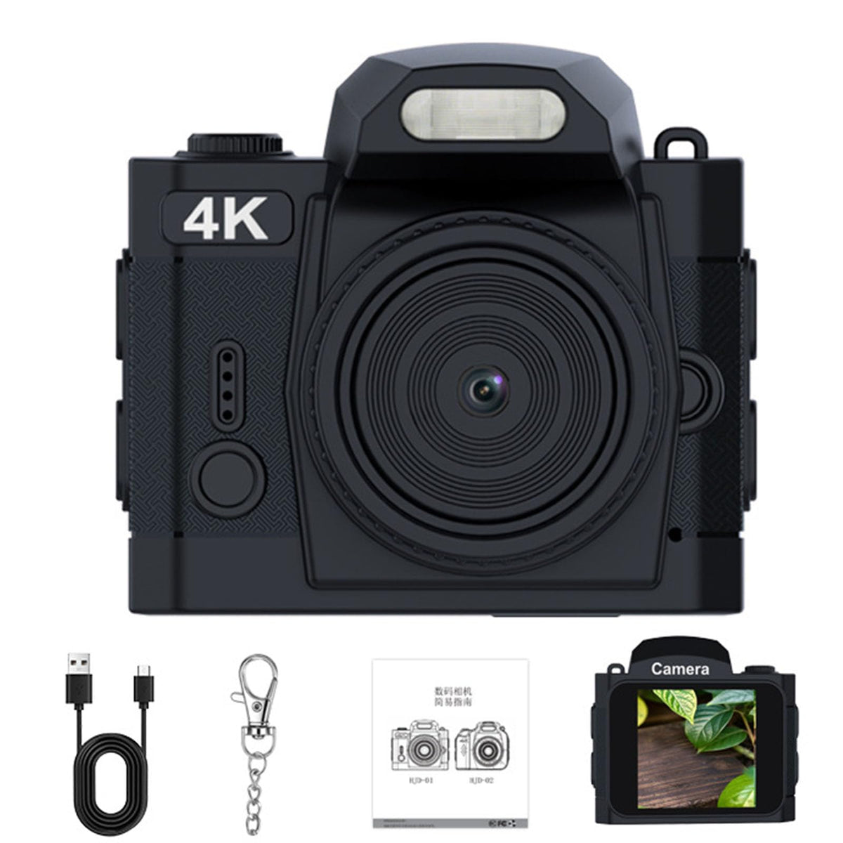 Cámara compatible con viajes 4K vídeo 64 megapíxeles fotos con operación con una sola mano escenario de disparo dinámico cámara de viaje portátil