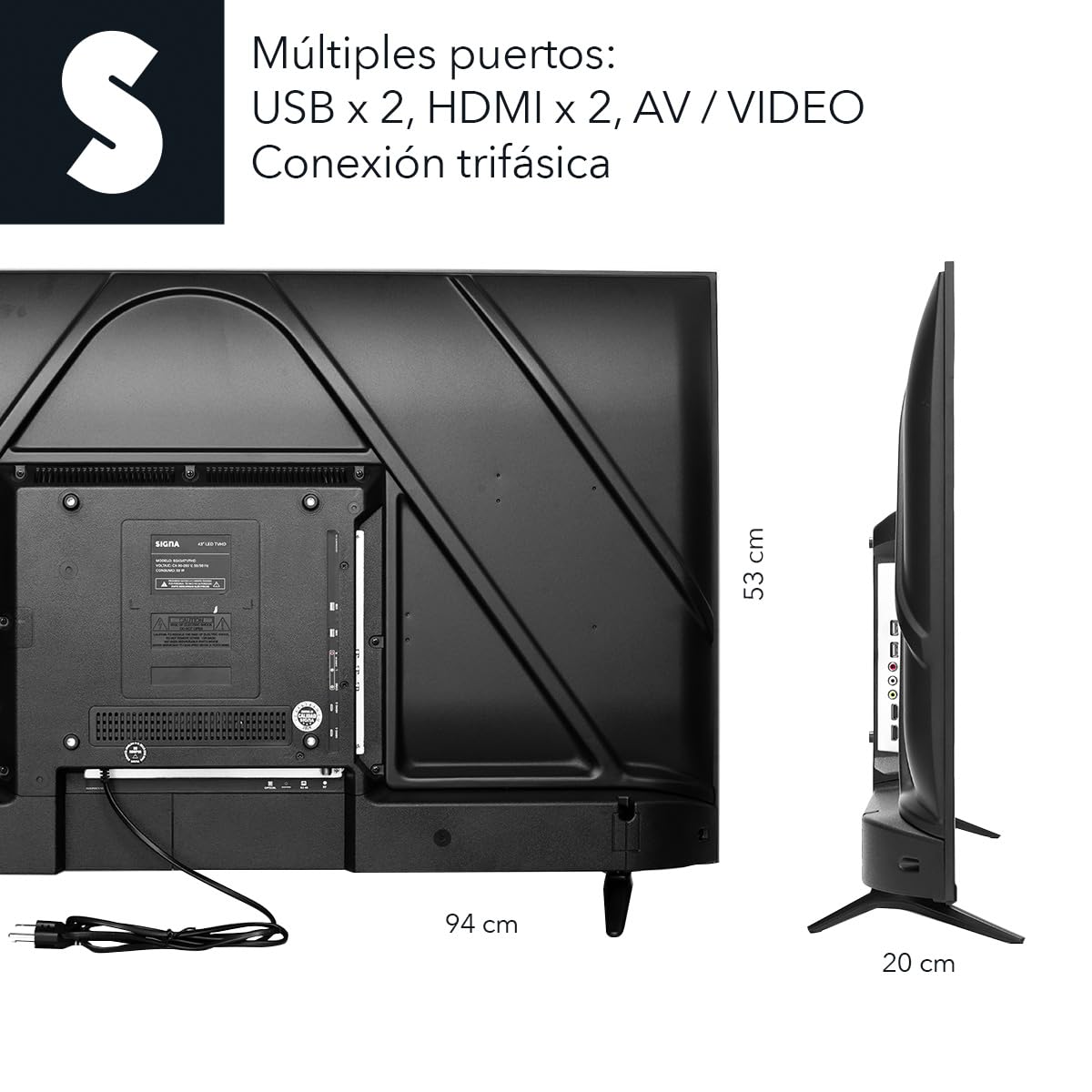 SELECTSHOP Signa Smart TV Pantalla 43” HD 1080P Android TV Pantalla Inteligente LED Dolby HD Compatible con App De Streaming TVHD Television Smart